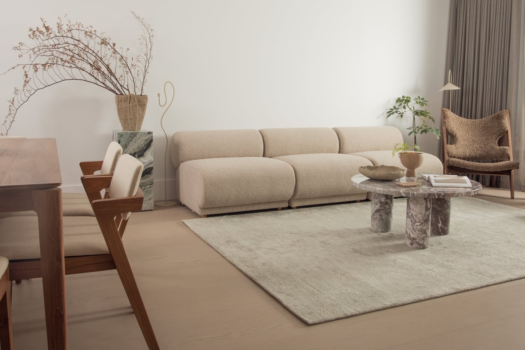 Rowen Modular Sofa - Curve No Arm - Wade Stone - Floor Stock