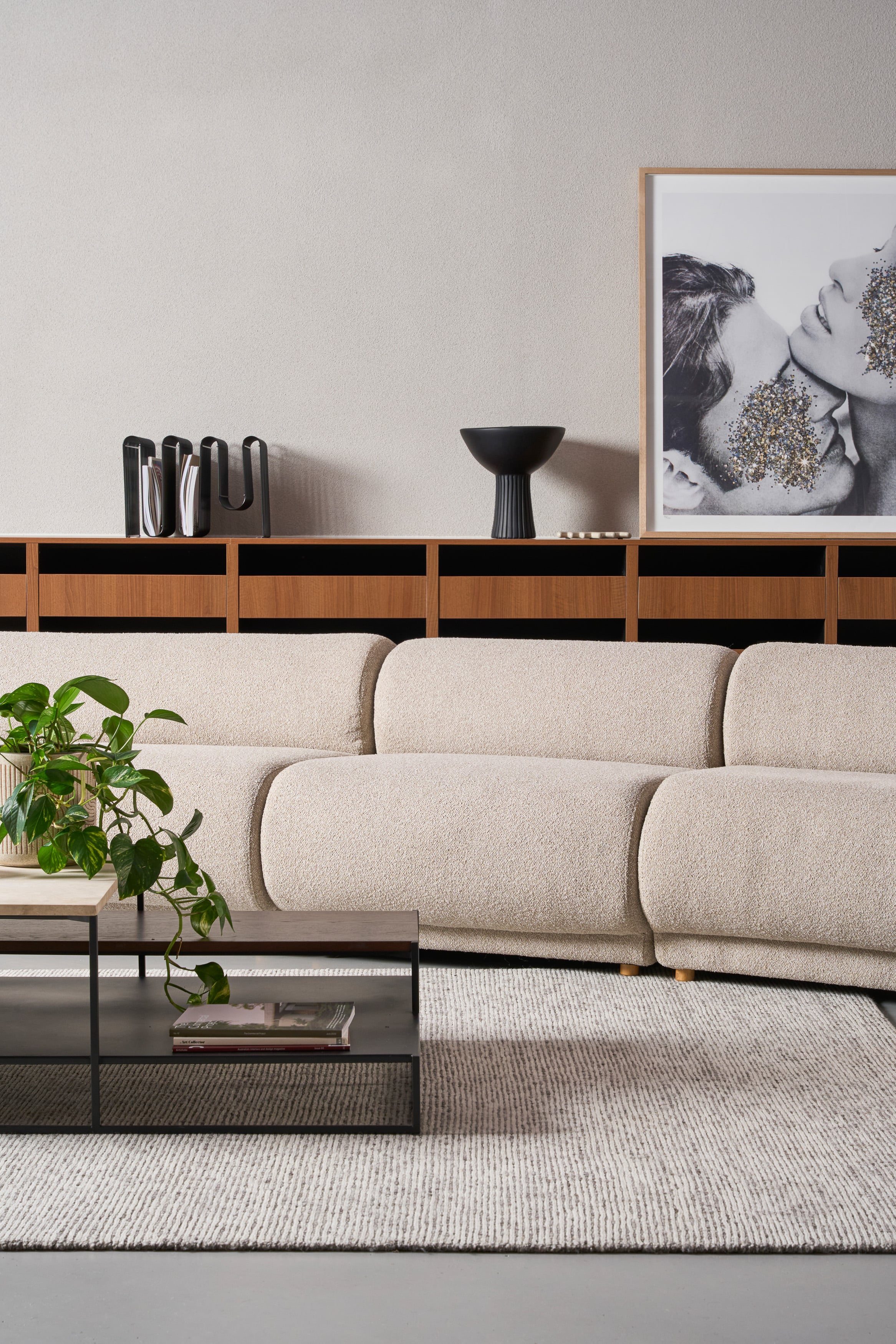 Rowen Modular Sofa - Curve No Arm - Wade Stone - Floor Stock