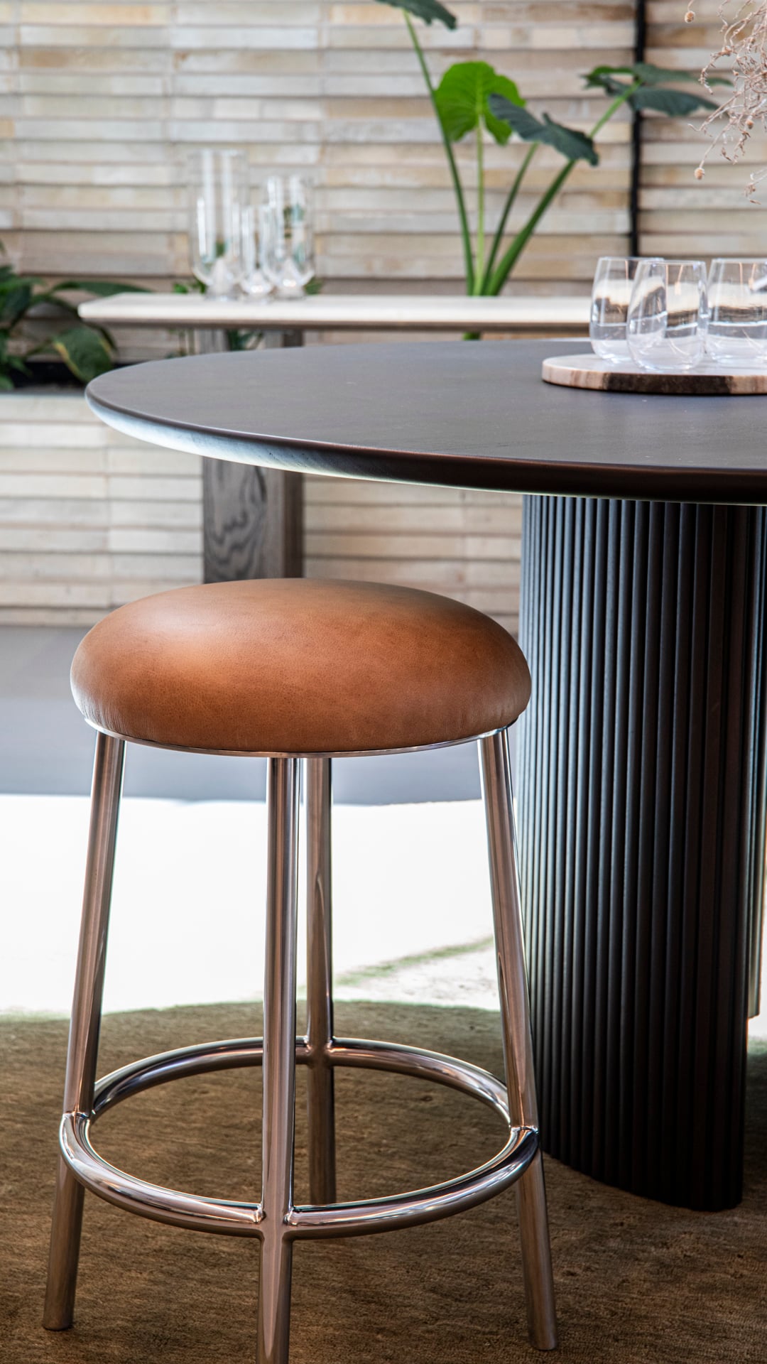 The Standard Counter Stool - Butter Coco Brown Leather - Floor Stock