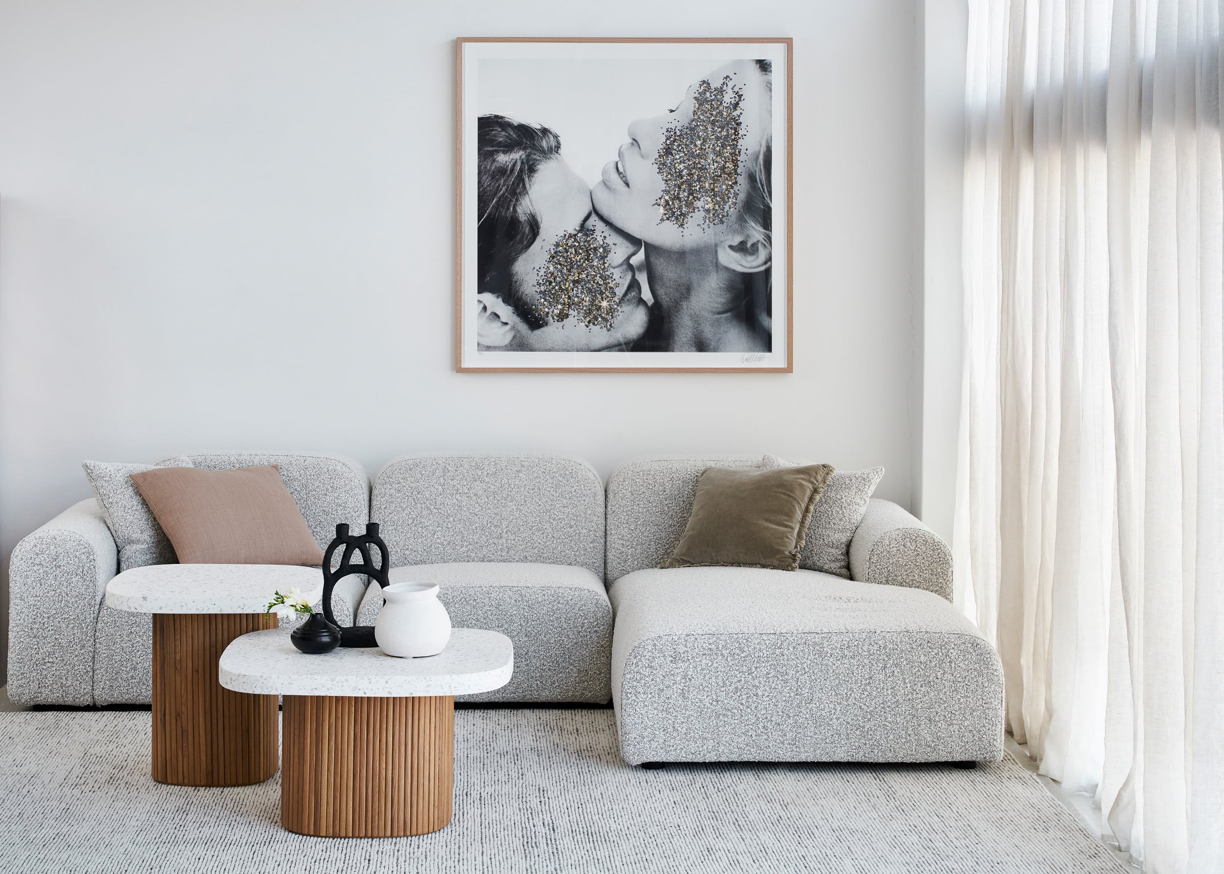 Hampton Sofa - Chaise Right Arm - Yarra Teddy - Floor Stock
