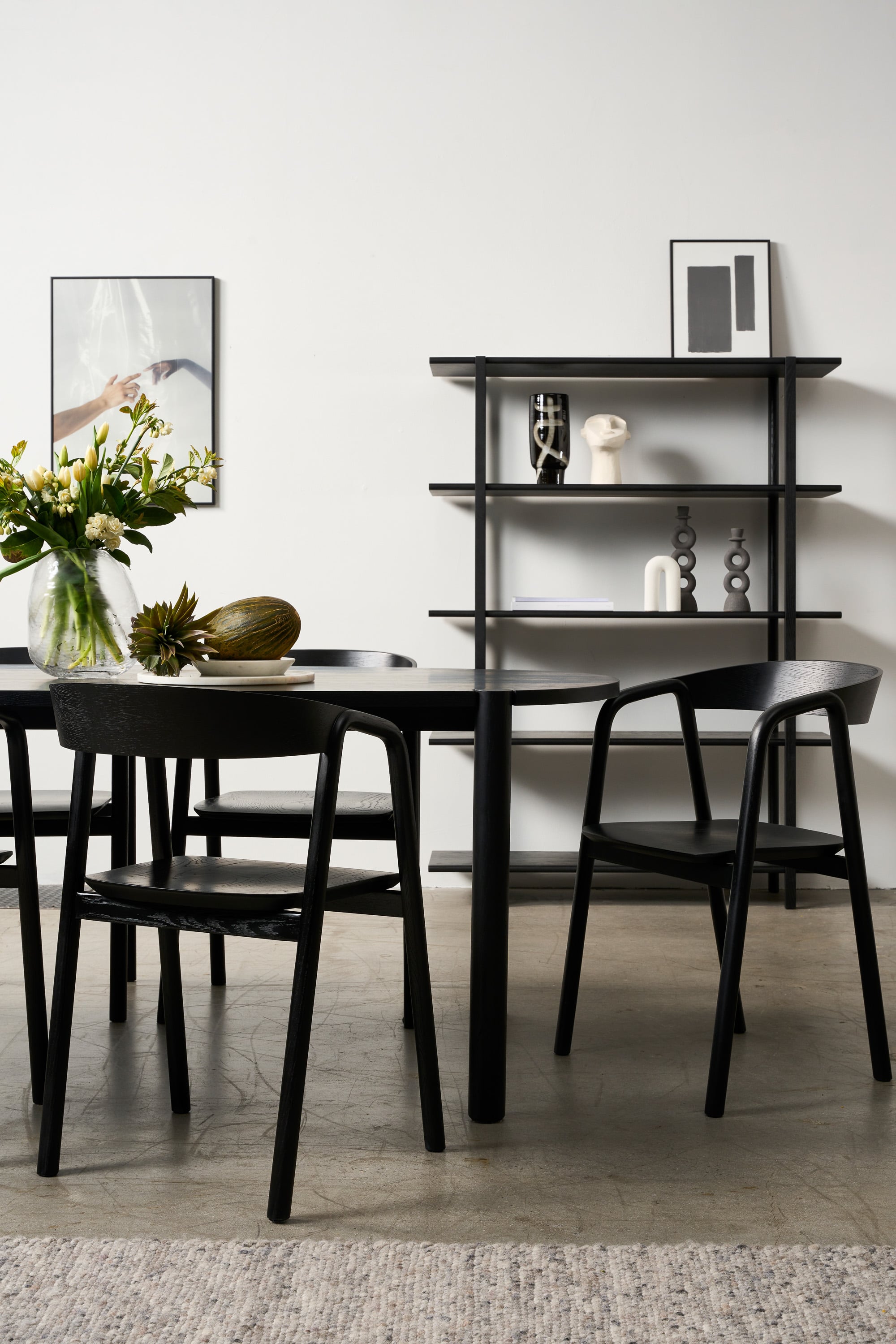 Inlay Dining Chair - Black - Charcoal-Alabama 007 - Floor Stock