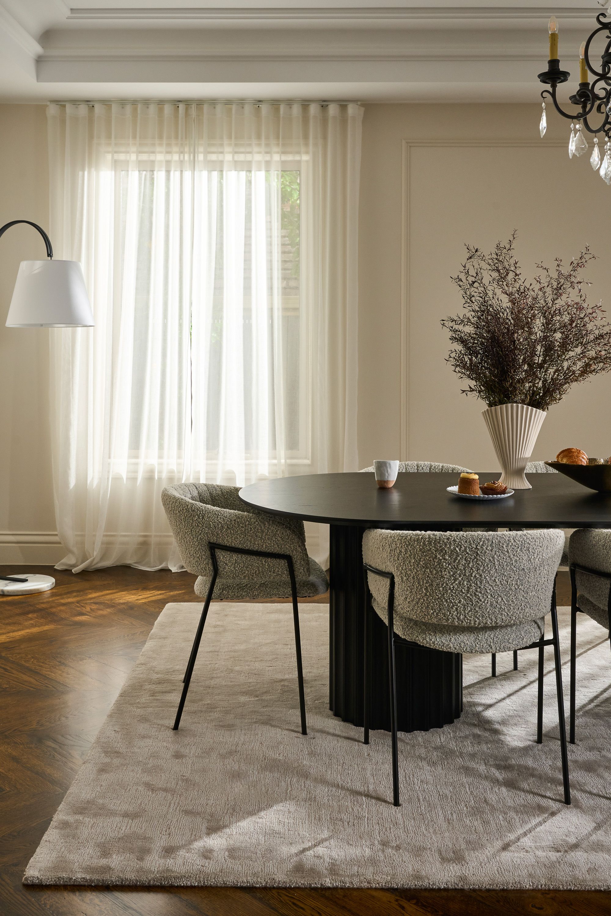 Emily Arm Chair - Black Boucle - Floor Stock