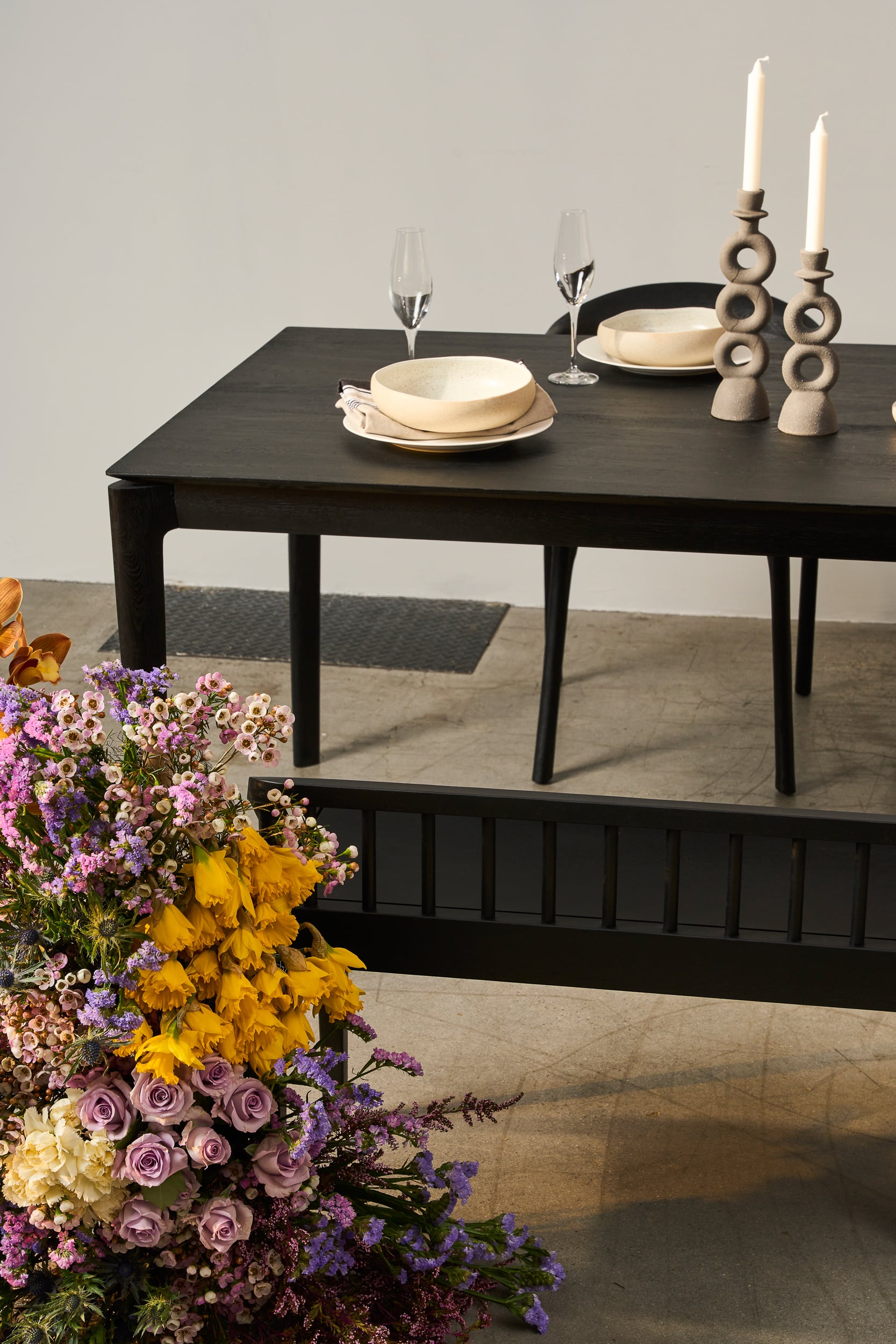 Ethnicraft Oak Bok Dining Table - 2200mm - Black Oak - Floor Stock