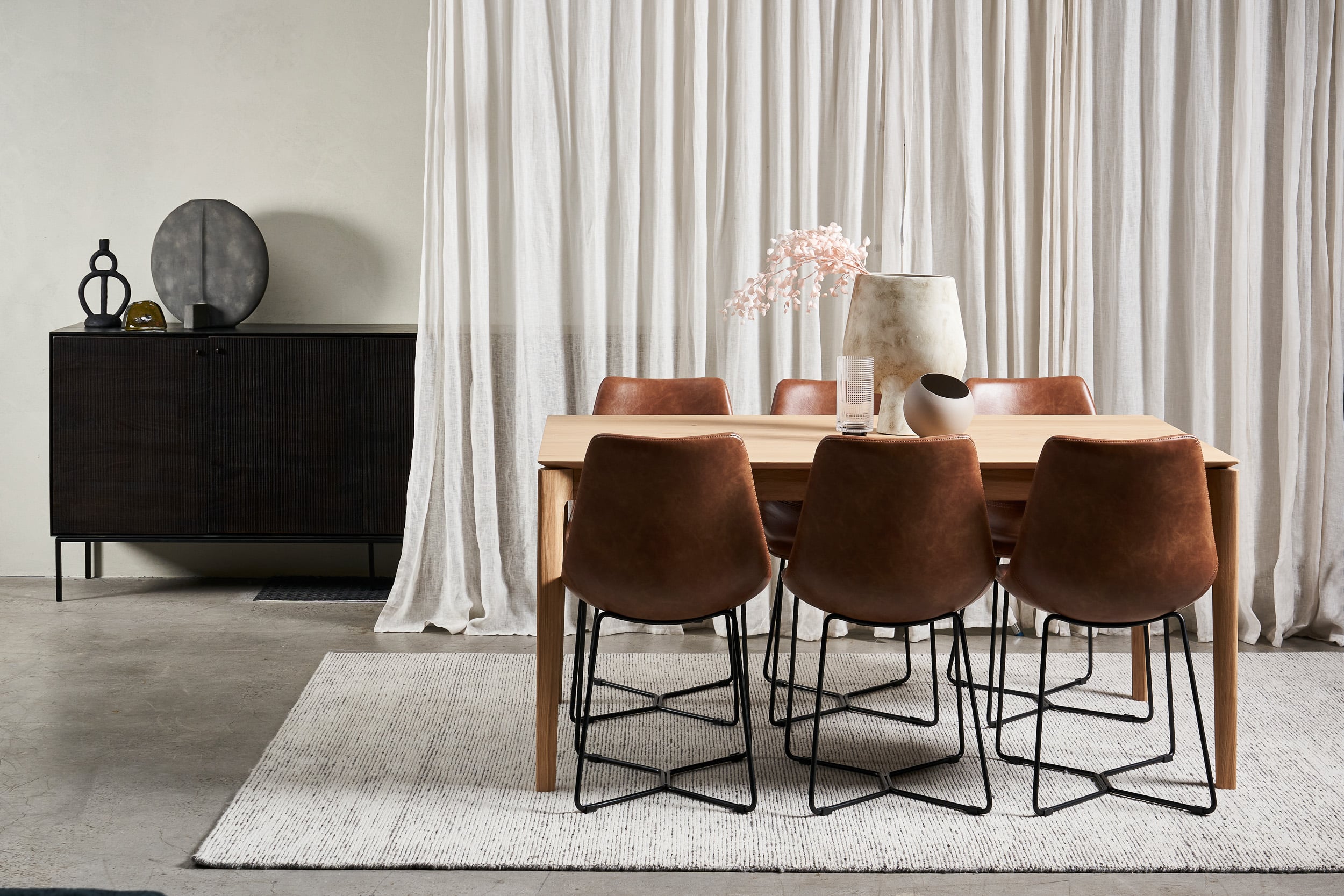 Ethnicraft Oak Bok Dining Table - 2200mm - Black Oak - Floor Stock