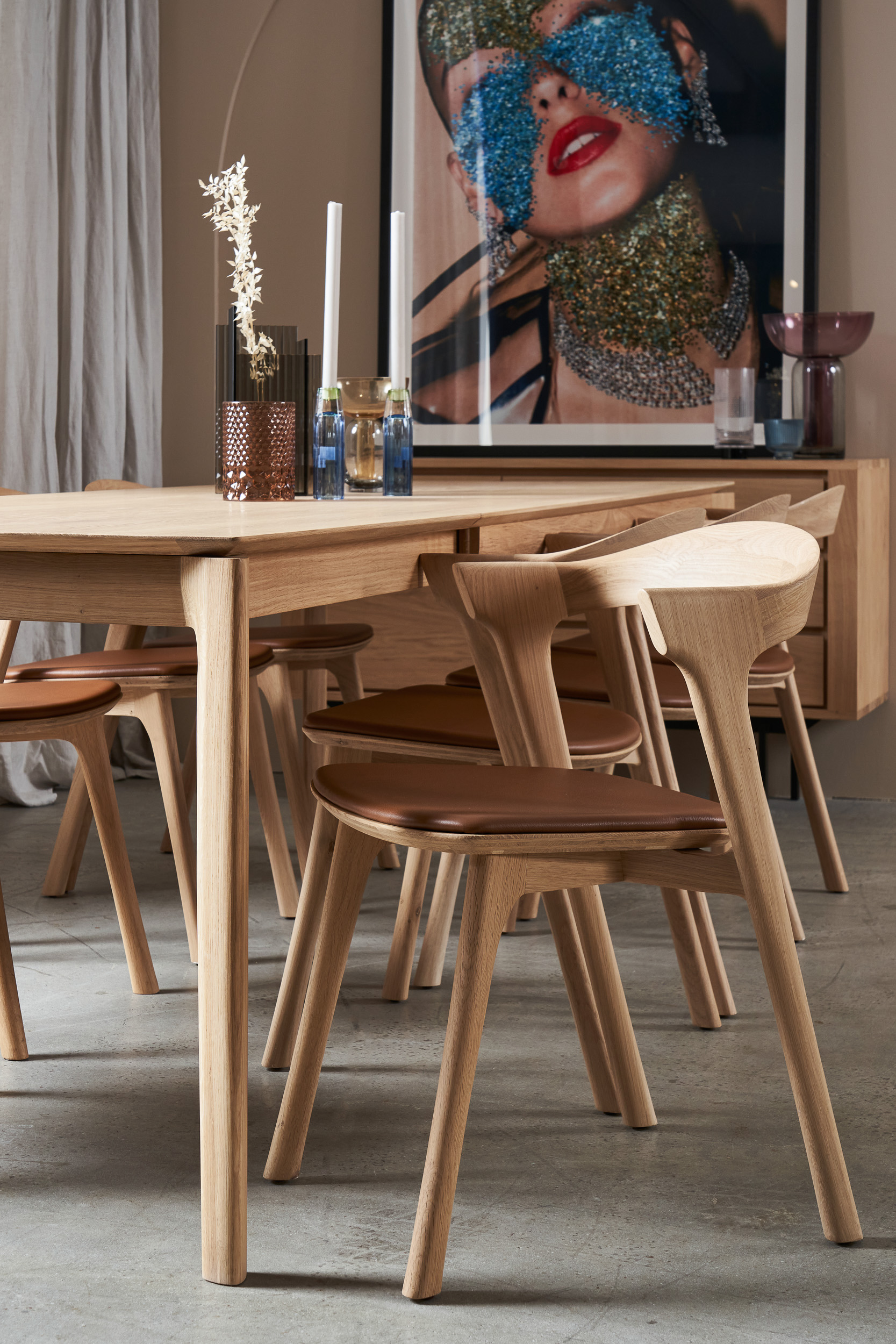 Ethnicraft Oak Bok Extendable Dining Table - 1400 - 2200mm - Black Oak - Floor Stock