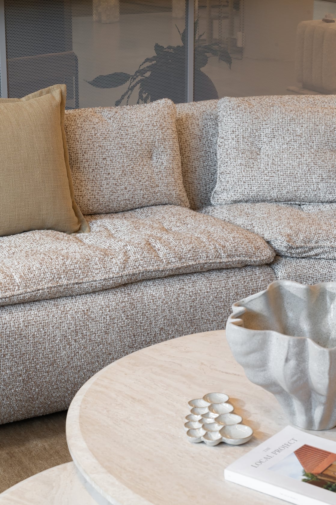 Petra Sofa - Round Corner - Wade Bumblebee - Floor Stock