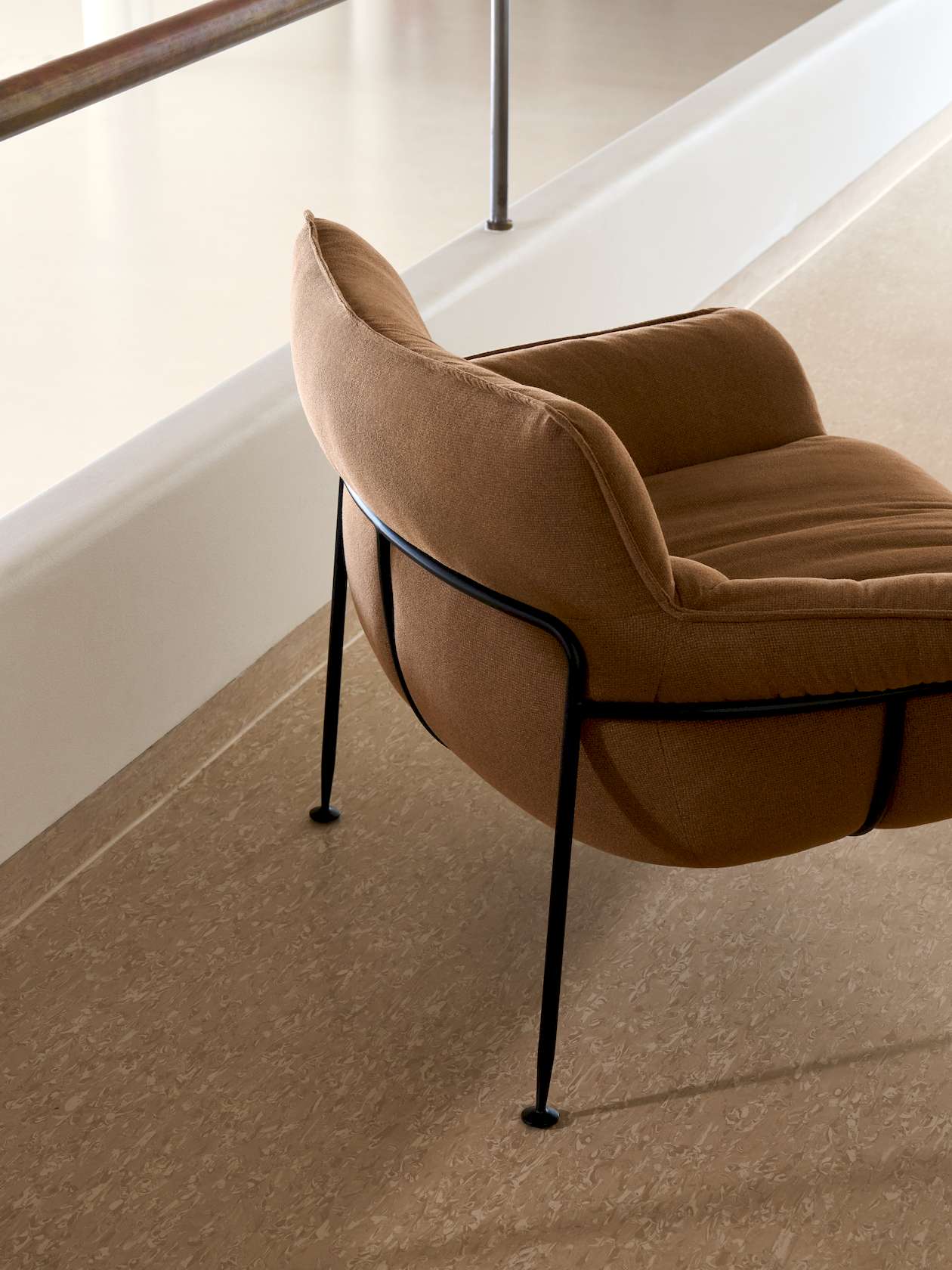 Duvet Lounge Chair - Black - Mustard Boucle-Cuddle 12 - Floor Stock