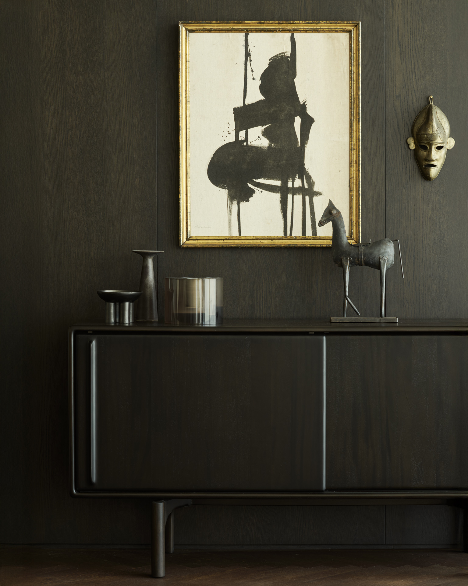 Ethnicraft Mahogany Flow Sideboard - 2 Sliding Doors