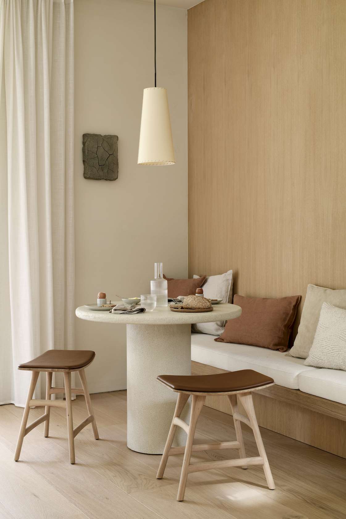 Ethnicraft Oak Osso Stool - Leather