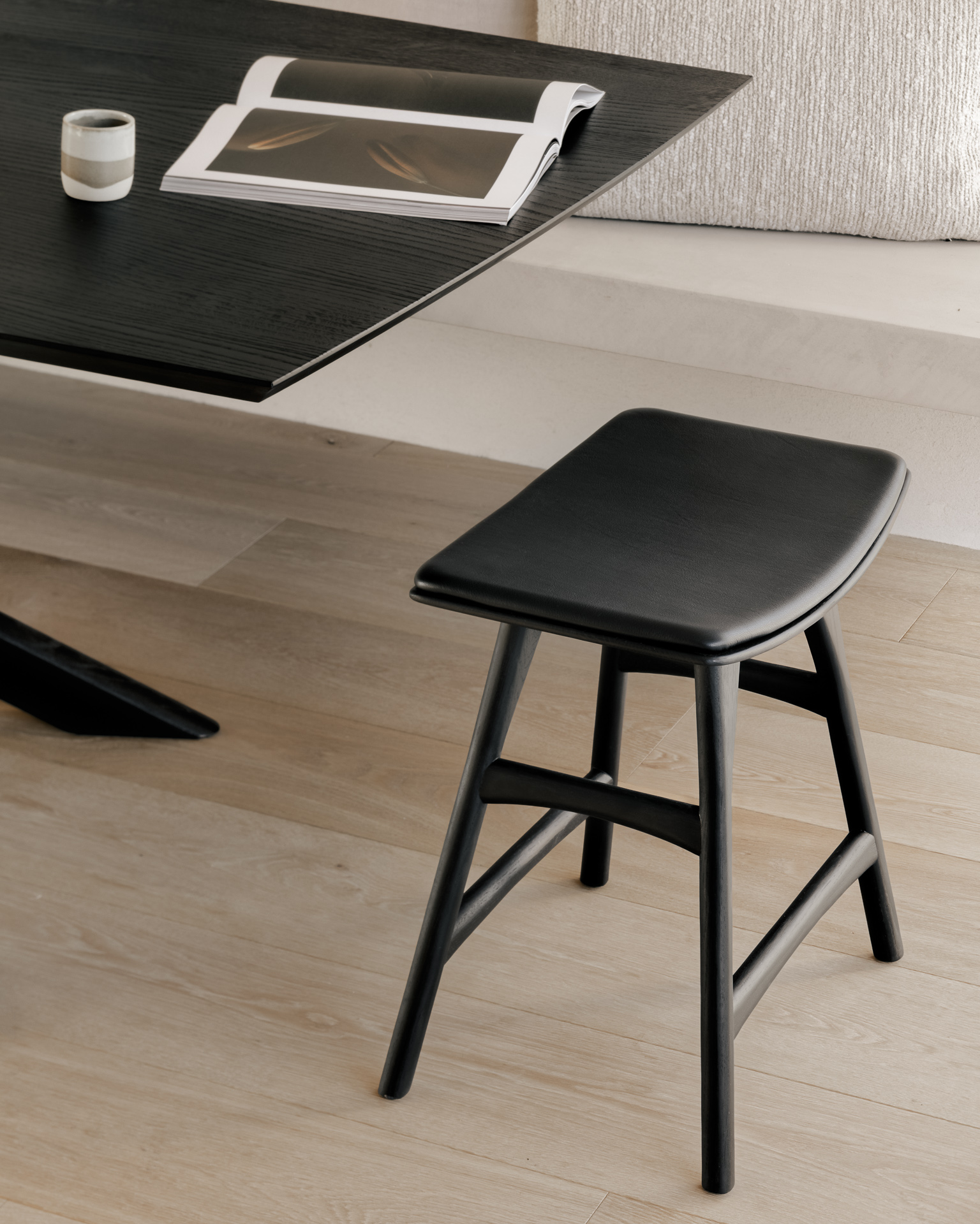 Ethnicraft Oak Osso Stool - Leather