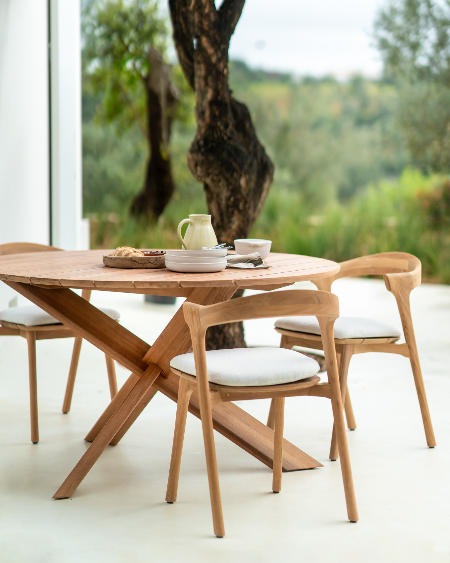 Ethnicraft Teak Bok Outdoor Dining Chair - Seat Cushion (Set)