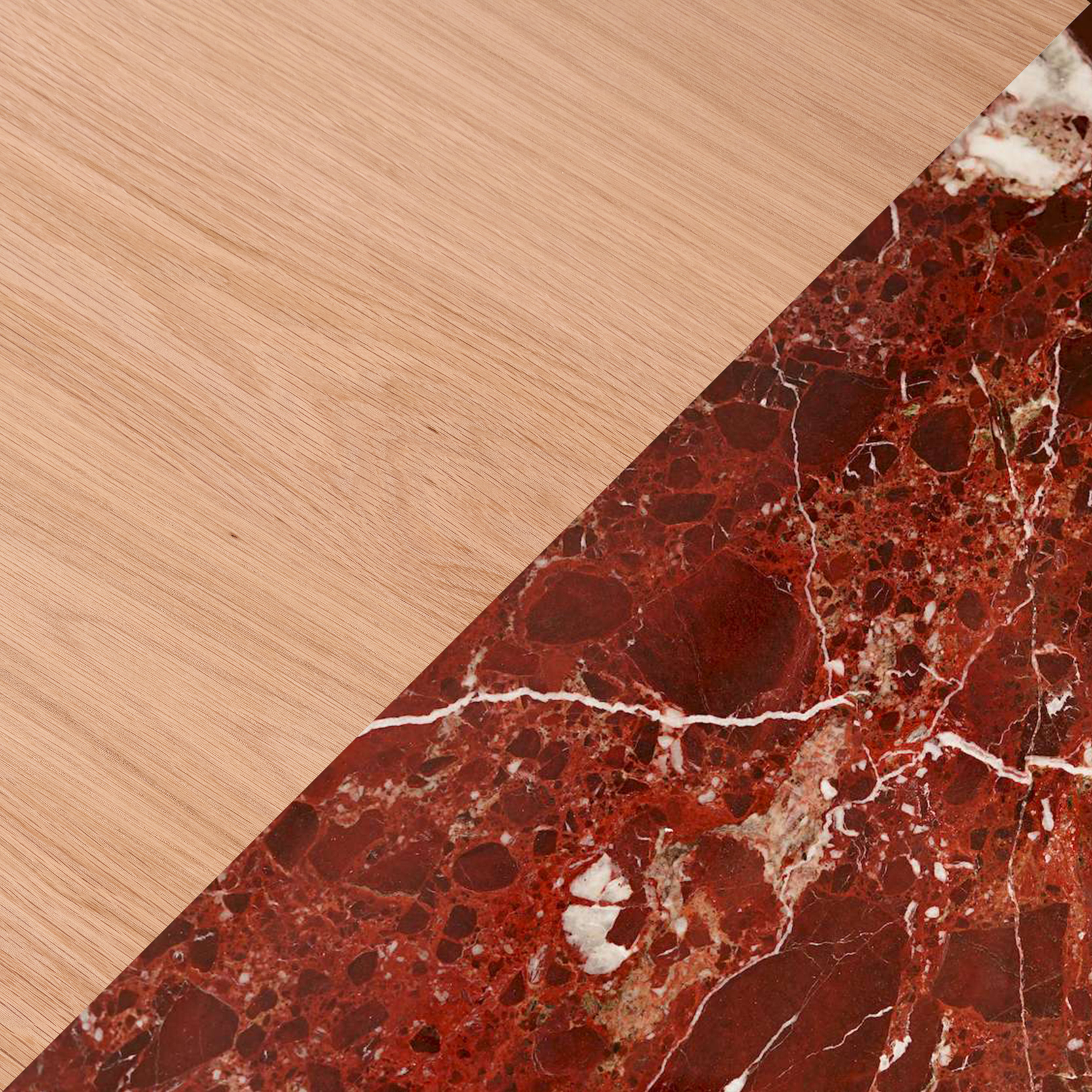 White Oak/Rosso Levanto Marble