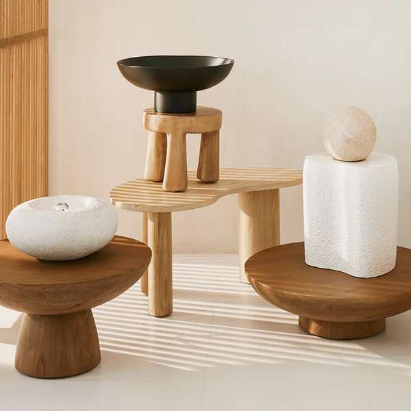 Petra Ceramic Side Table - White - White - Floor Stock