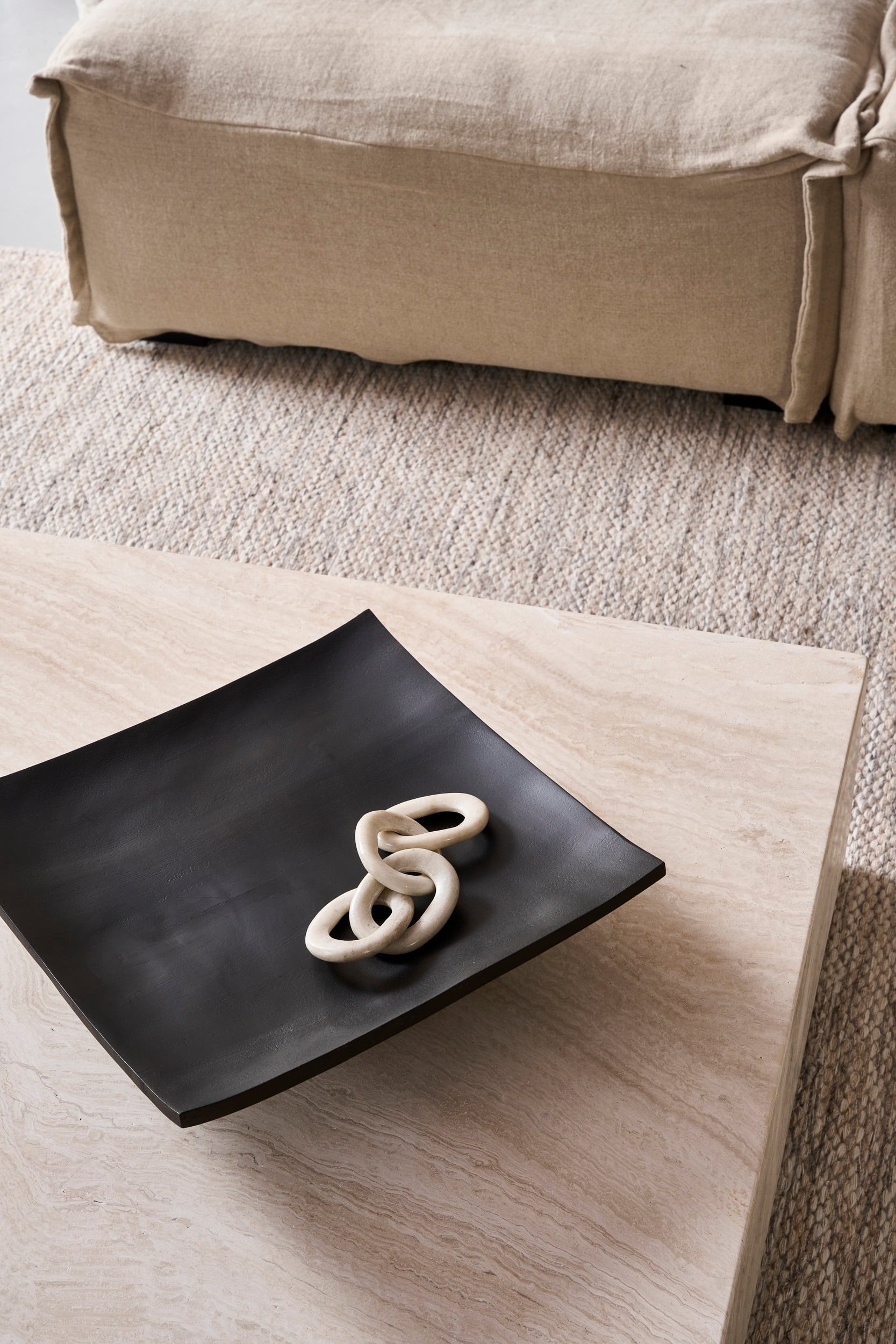 Cube Square Coffee Table - Beige Onyx Marble