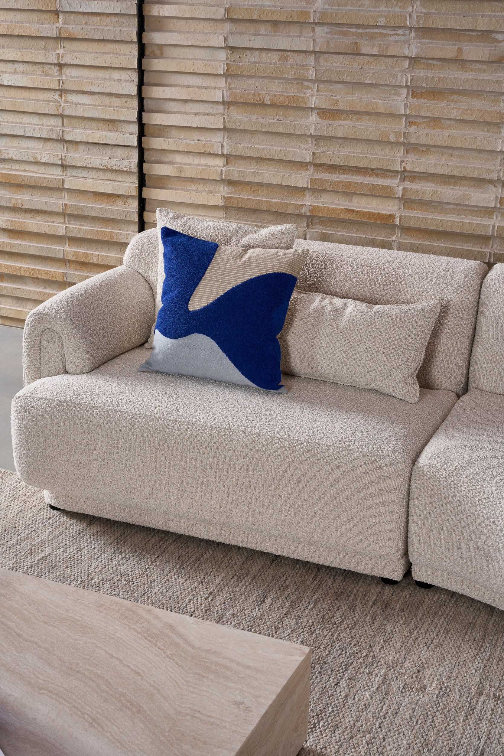 Cube Square Coffee Table - Beige Onyx Marble