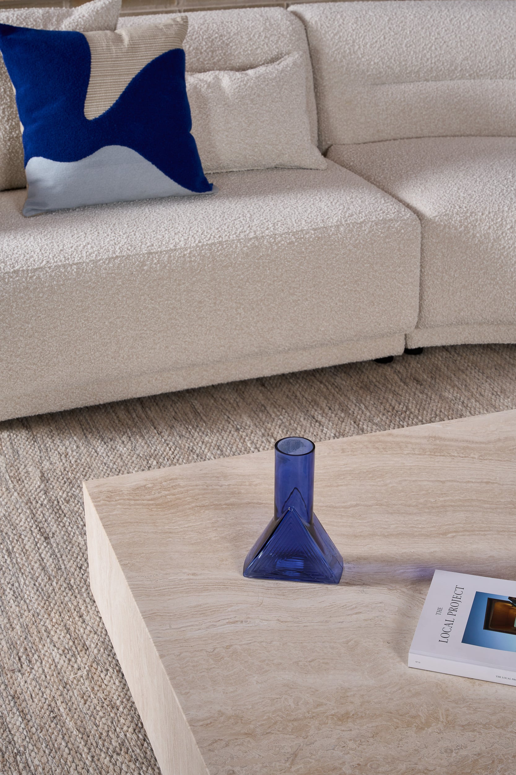 Cube Square Coffee Table - Beige Onyx Marble