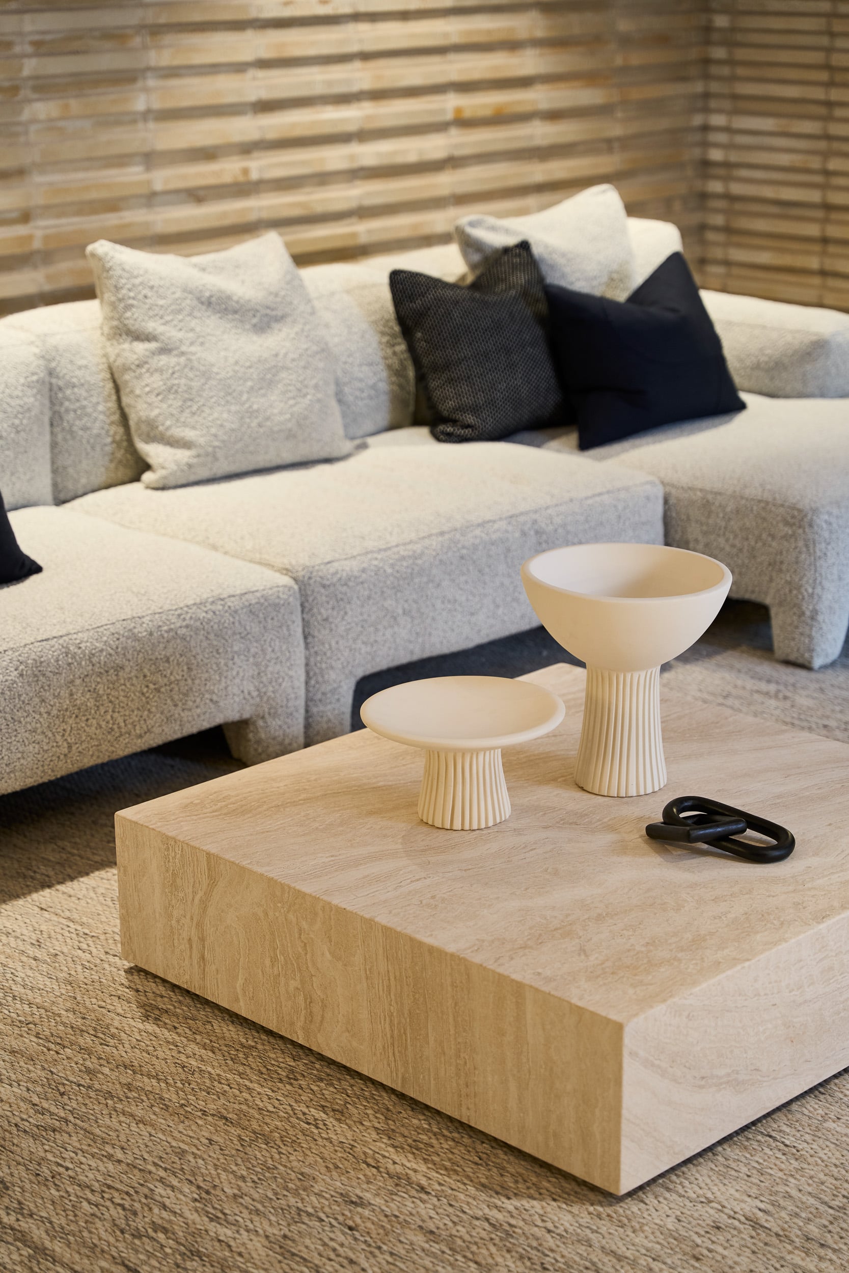 Cube Square Coffee Table - Beige Onyx Marble