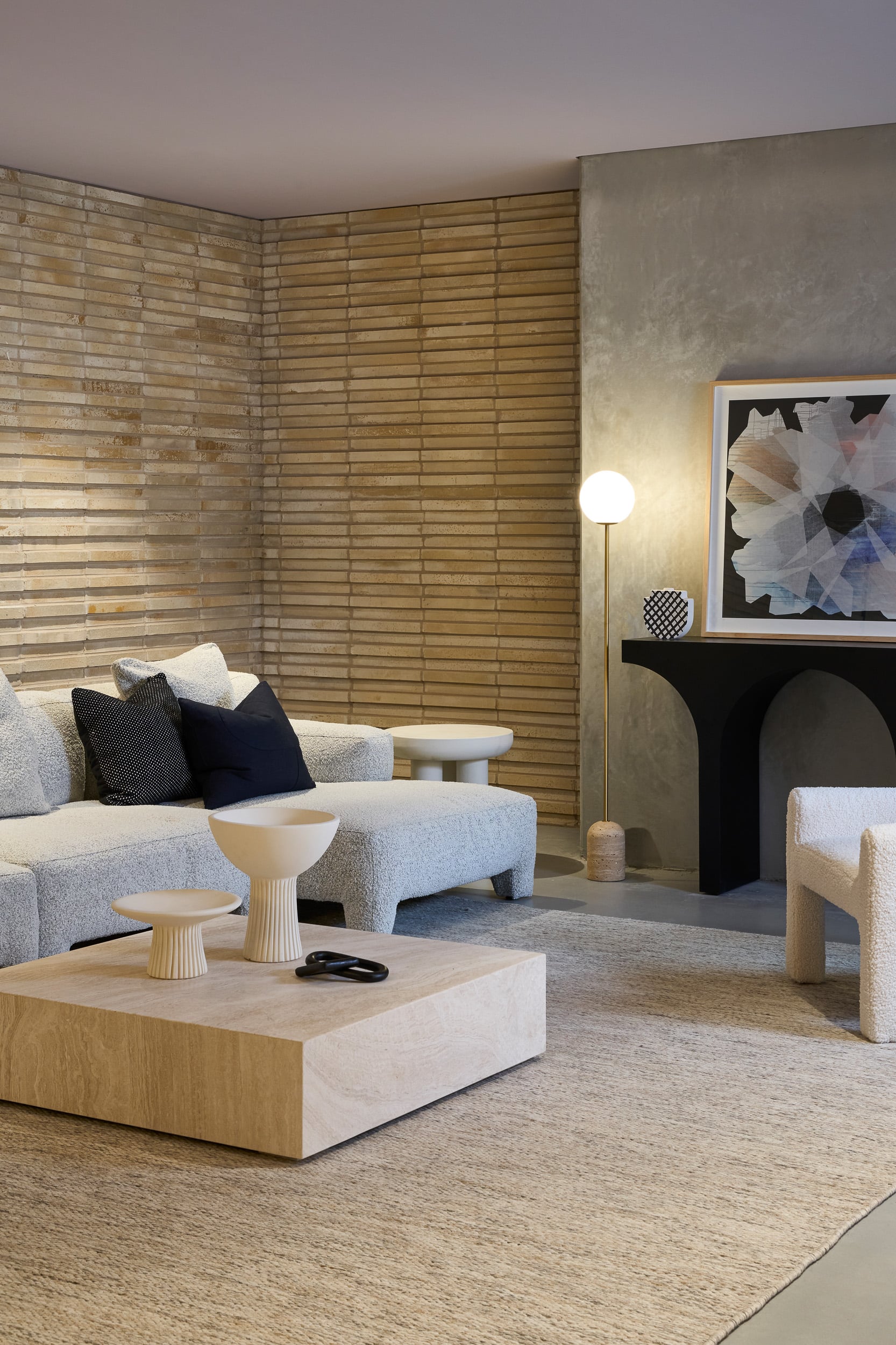 Cube Square Coffee Table - Beige Onyx Marble