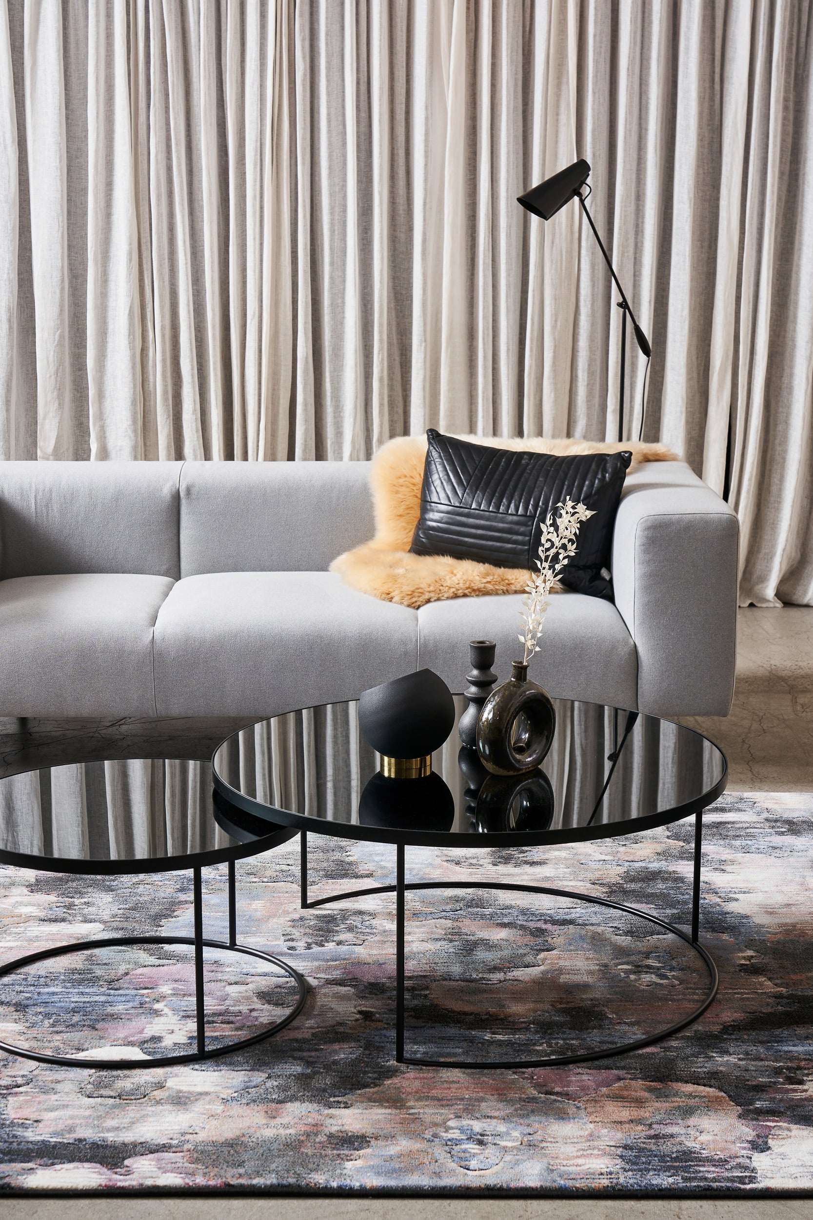 Birdy Floor Lamp - Black/Brass - Floor Stock