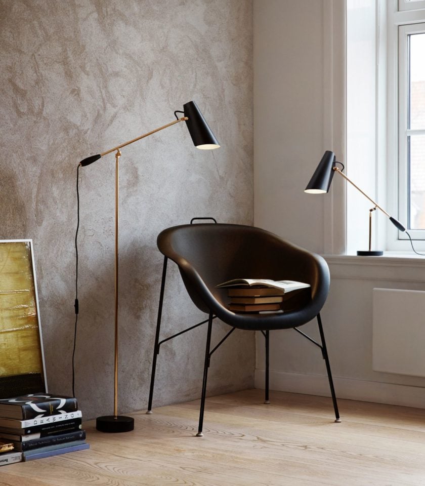 Birdy Floor Lamp - Black/Brass - Floor Stock