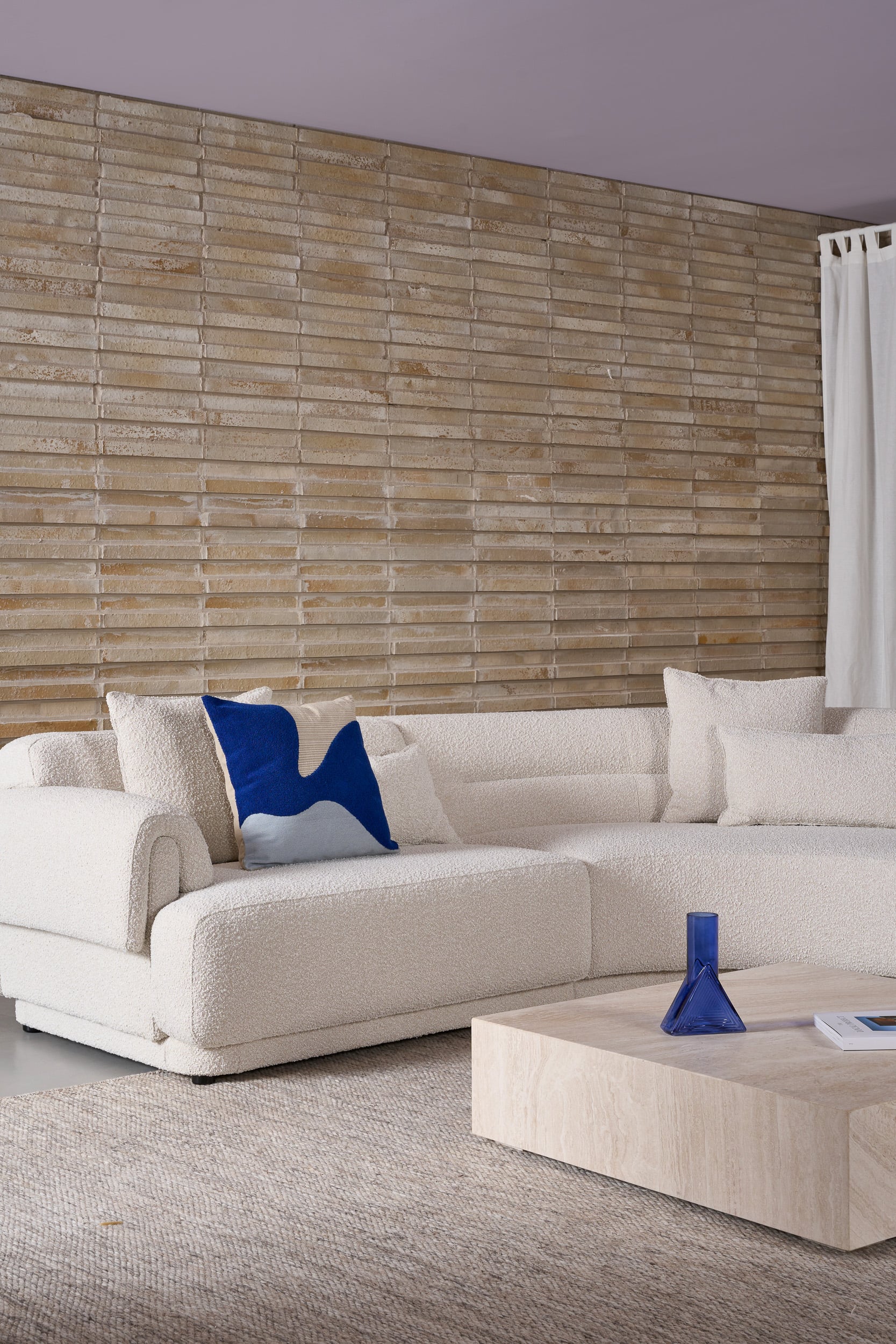 Cube Square Coffee Table - Beige Onyx Marble - Floor Stock