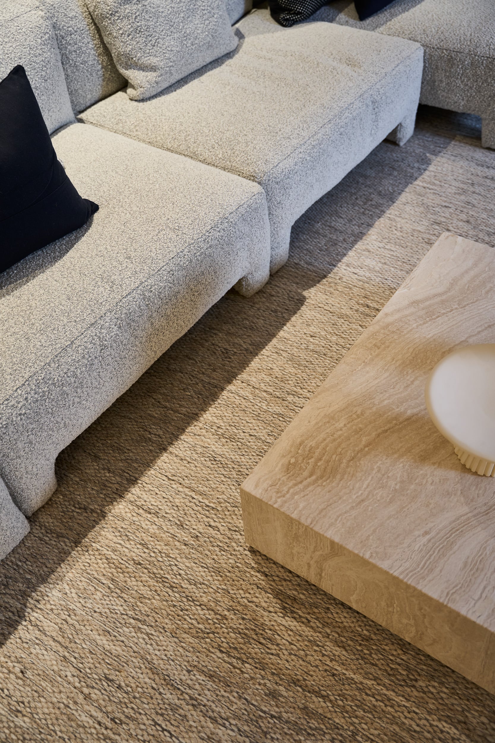 Cube Square Coffee Table - Beige Onyx Marble - Floor Stock