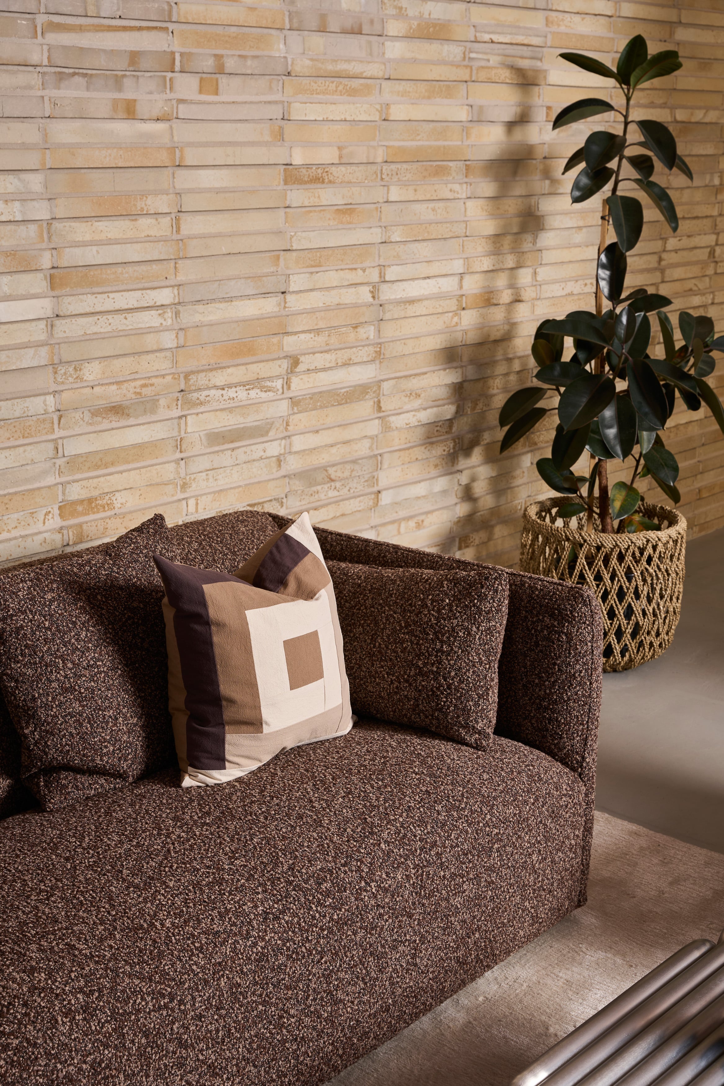 Luna L Shape Sofa - Left Facing Chaise - Mocha - Floor Stock