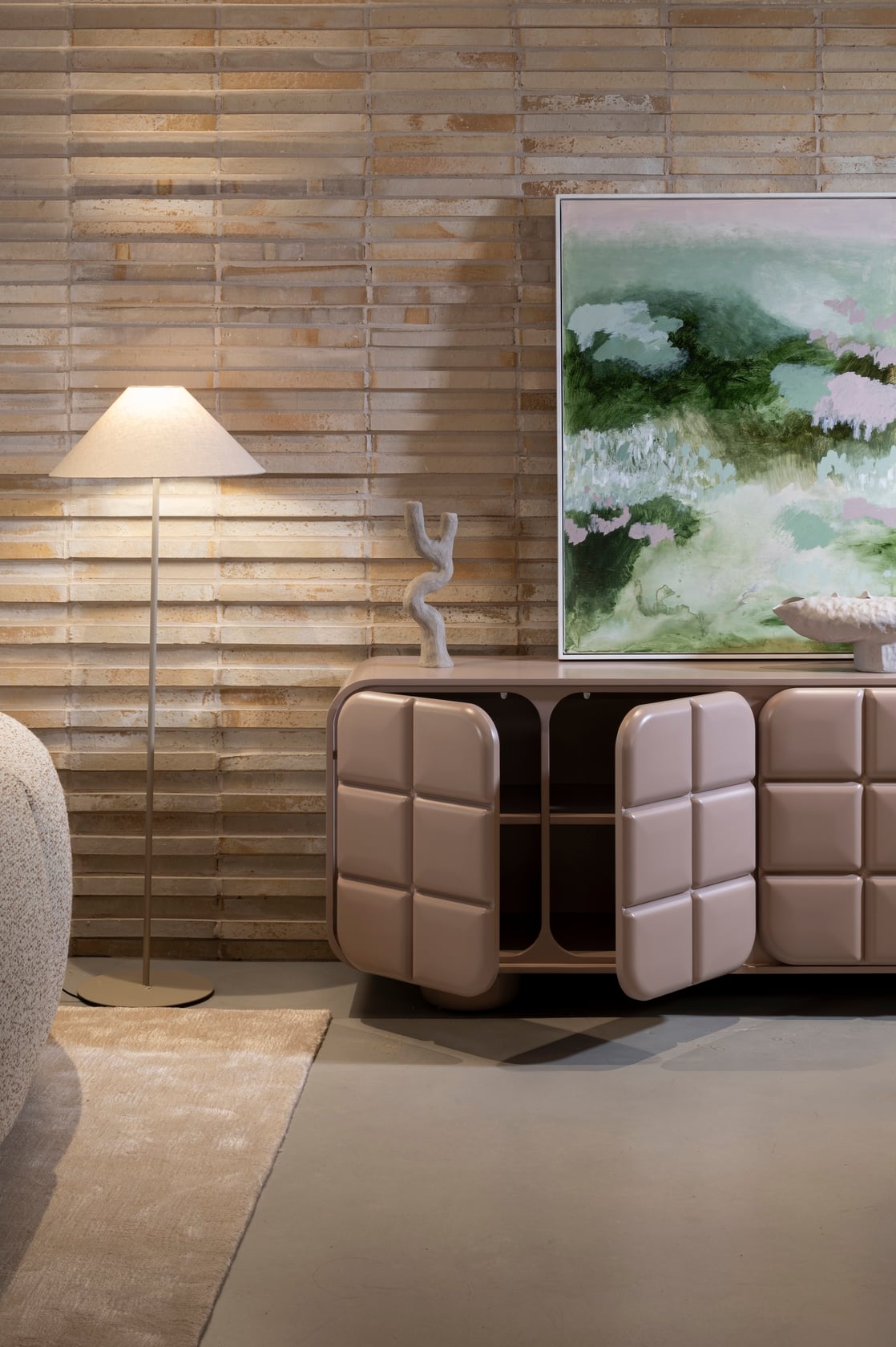 Serano 4 Door Sideboard - Dusty Pink - Floor Stock