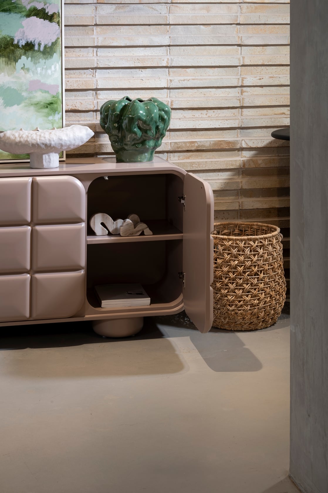 Serano 4 Door Sideboard - Dusty Pink - Floor Stock