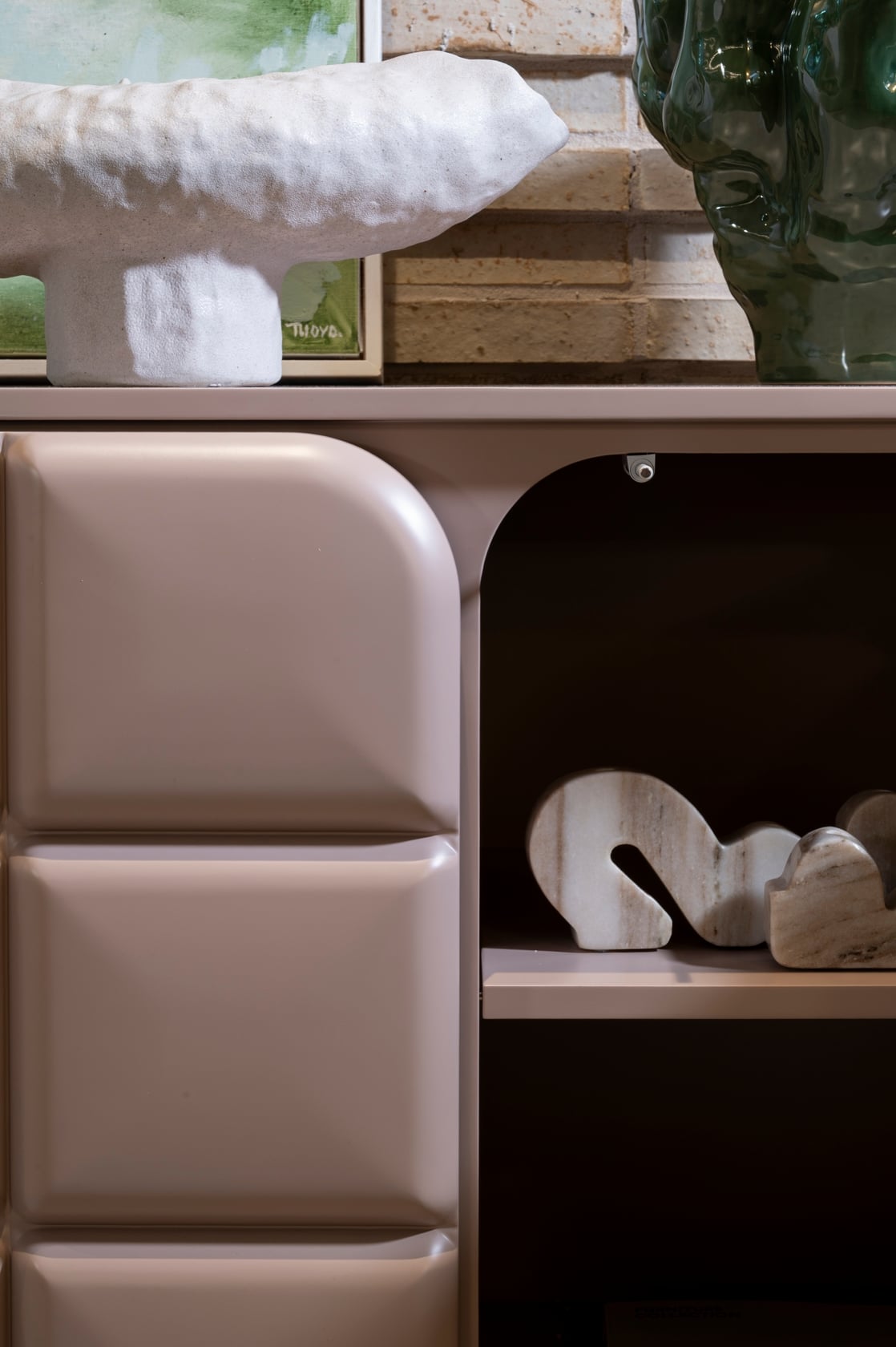 Serano 4 Door Sideboard - Dusty Pink - Floor Stock