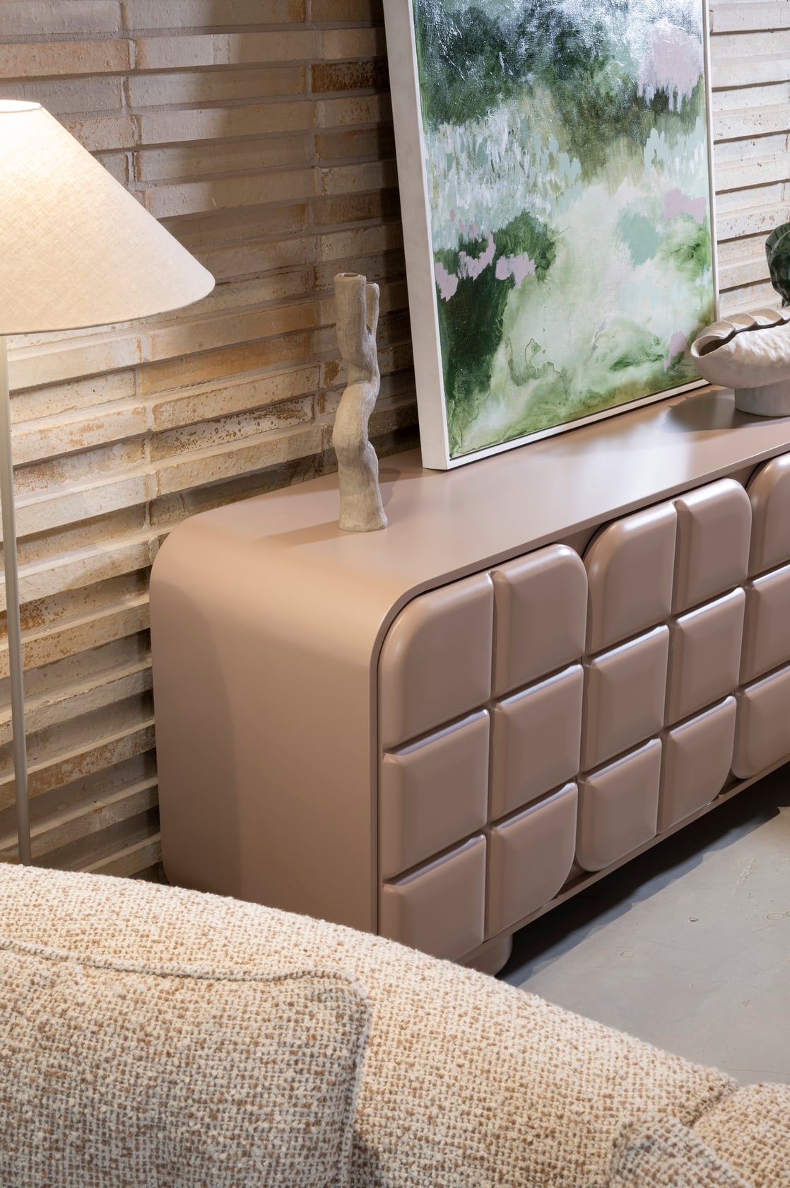 Serano 4 Door Sideboard - Dusty Pink - Floor Stock