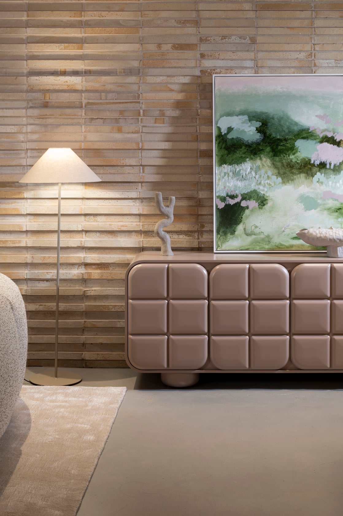 Serano 4 Door Sideboard - Dusty Pink - Floor Stock