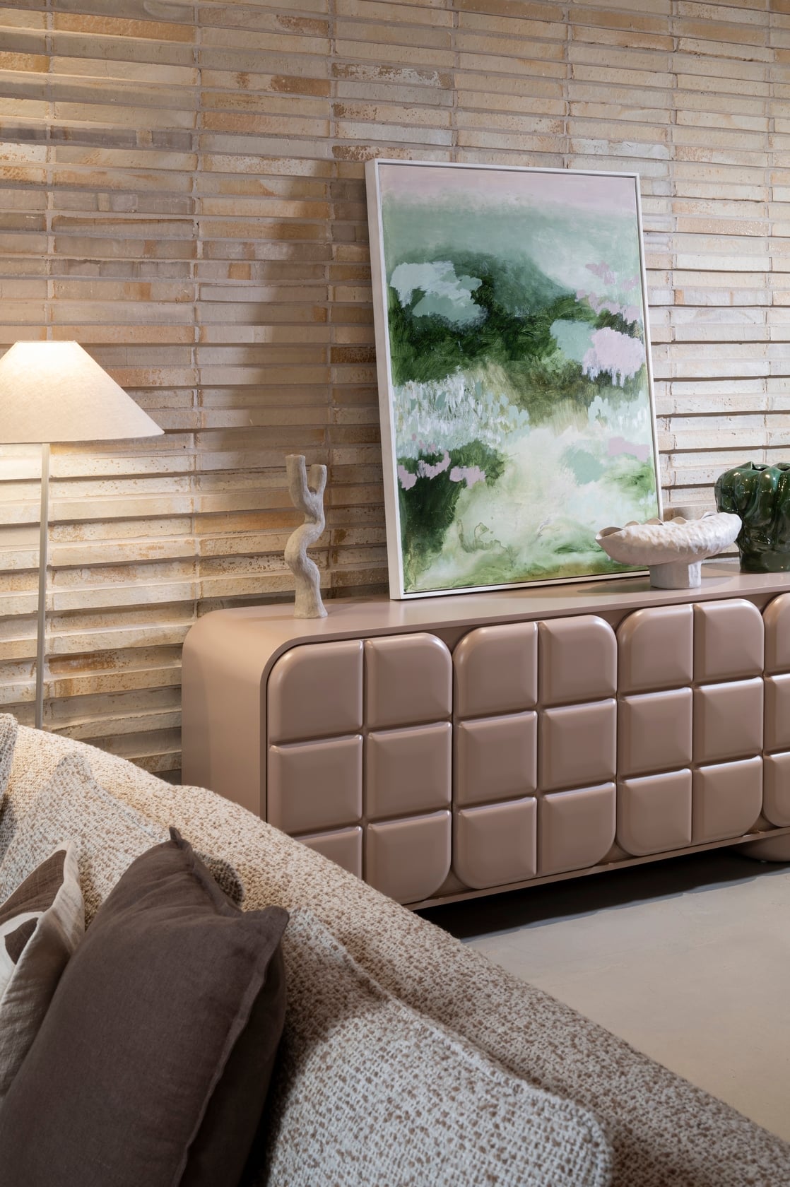 Serano 4 Door Sideboard - Dusty Pink - Floor Stock