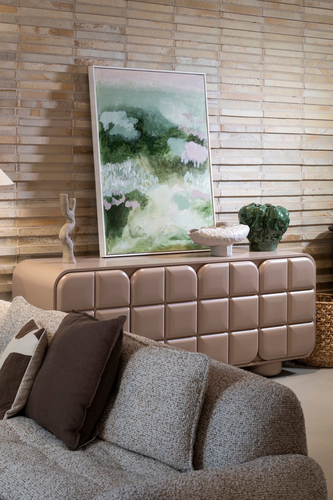 Serano 4 Door Sideboard - Dusty Pink - Floor Stock