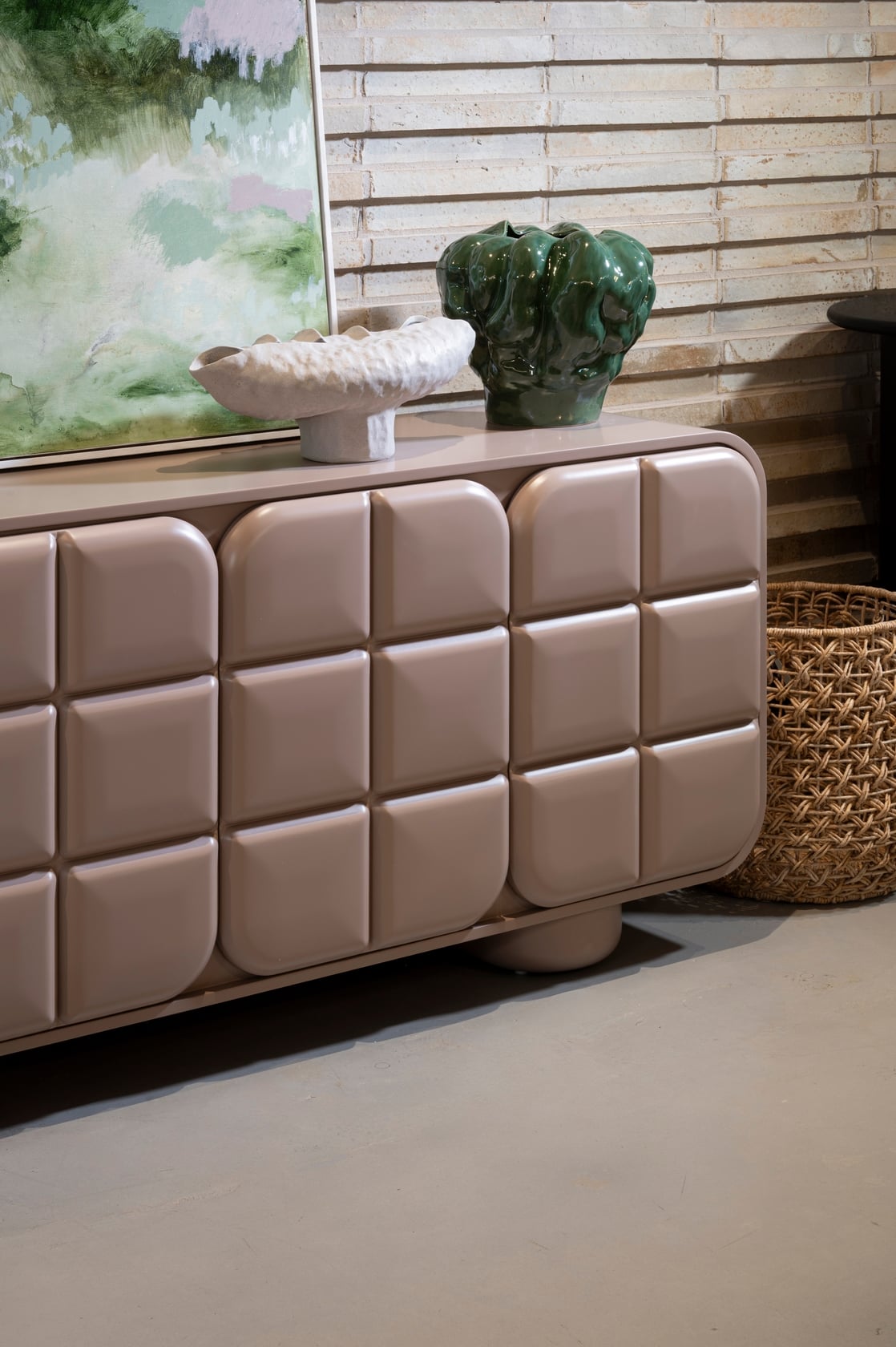 Serano 4 Door Sideboard - Dusty Pink - Floor Stock