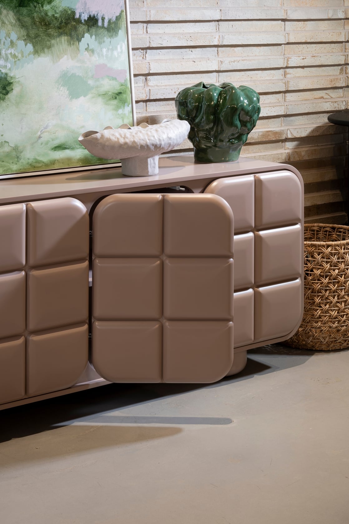 Serano 4 Door Sideboard - Dusty Pink - Floor Stock
