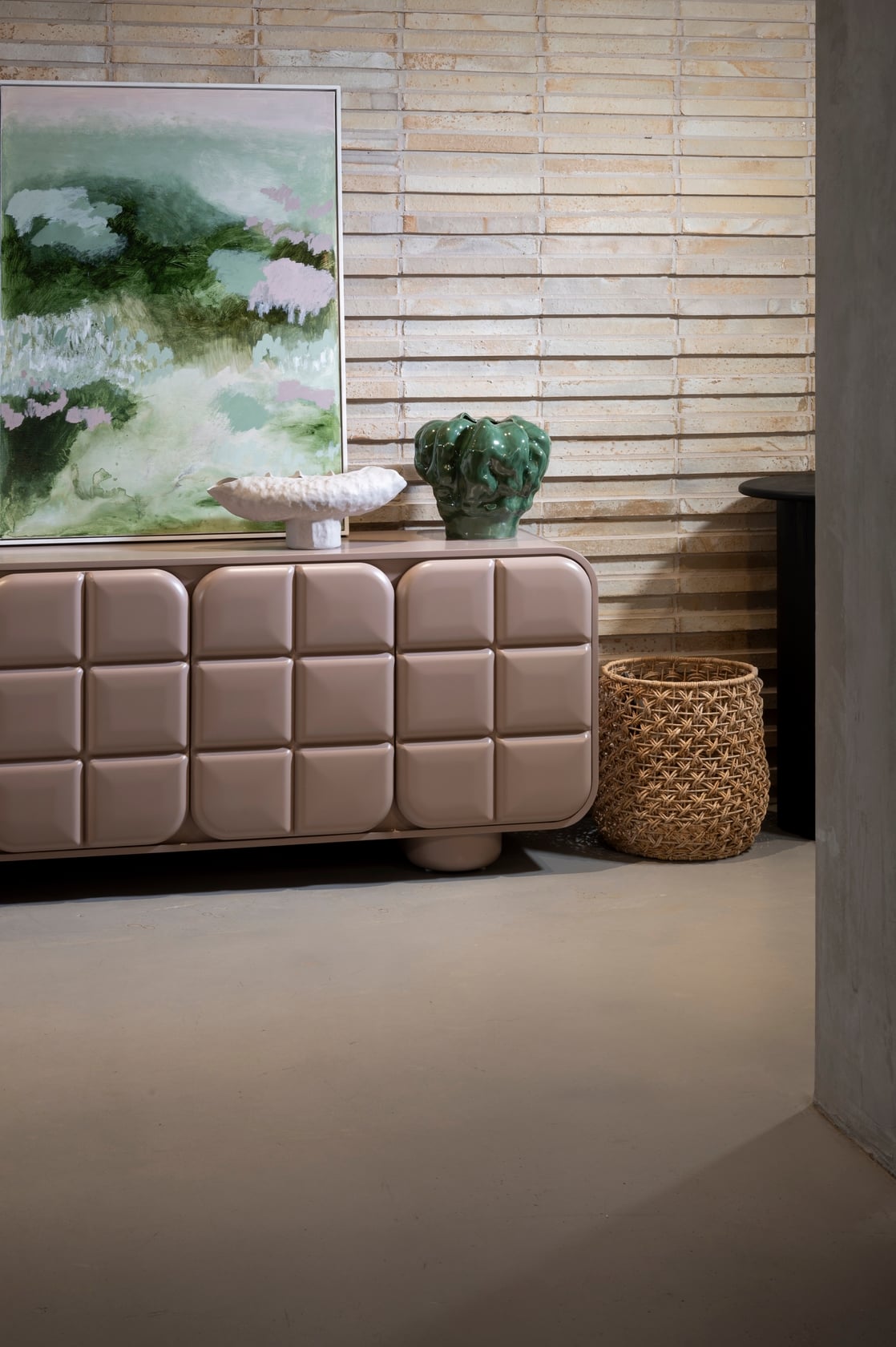 Serano 4 Door Sideboard - Dusty Pink - Floor Stock