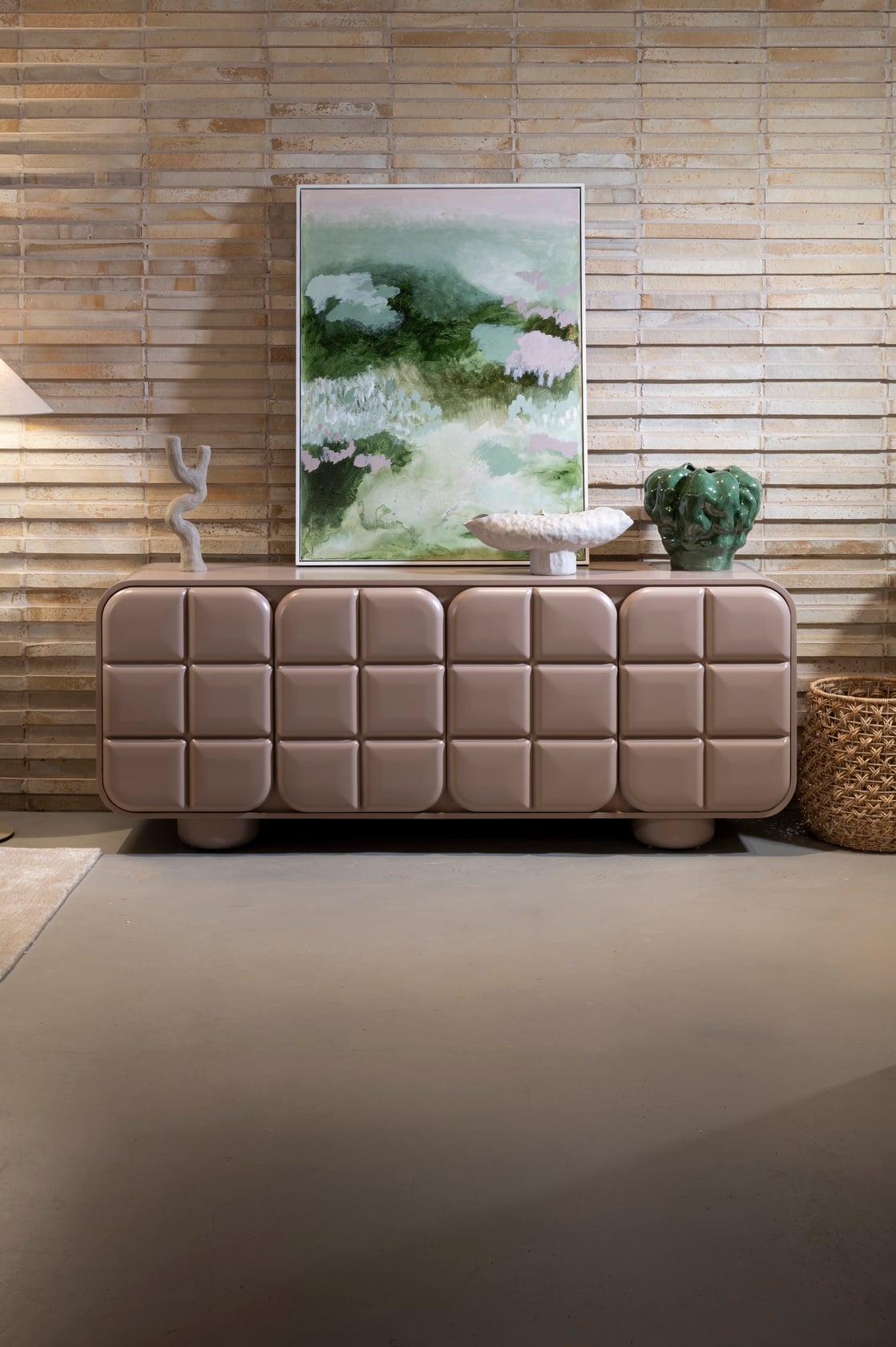 Serano 4 Door Sideboard - Dusty Pink - Floor Stock
