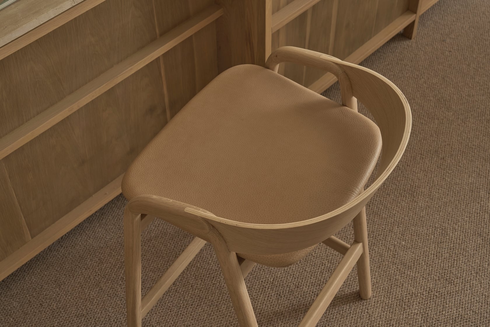 Inlay Counter Stool - Light Oak - Floor Stock