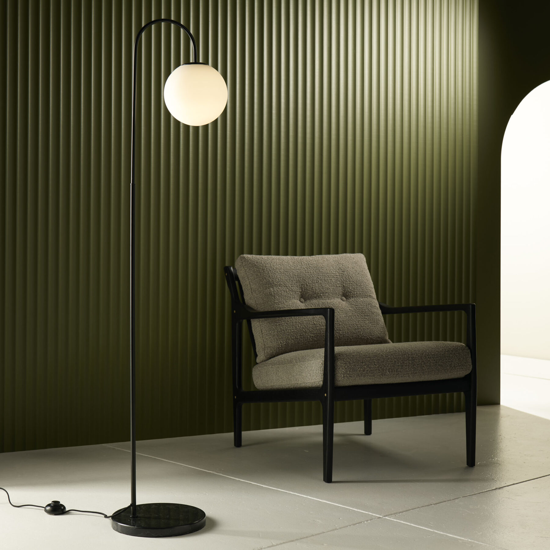 Minti Floor Lamp - Satin Black - Floor Stock