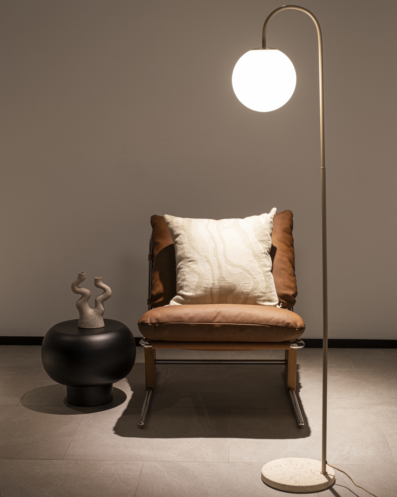 Minti Floor Lamp - Satin Black - Floor Stock