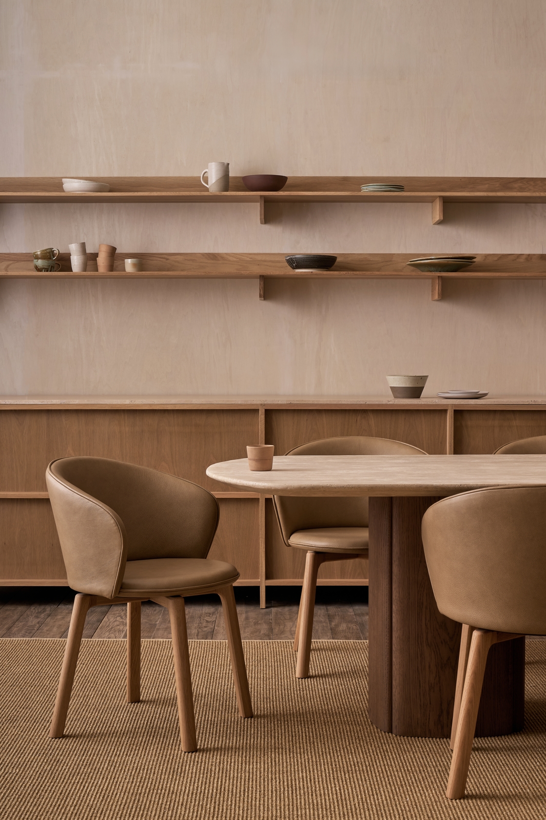 Glide Dining Chair - Light Oak / Limestone-Alabama 002 - Floor Stock