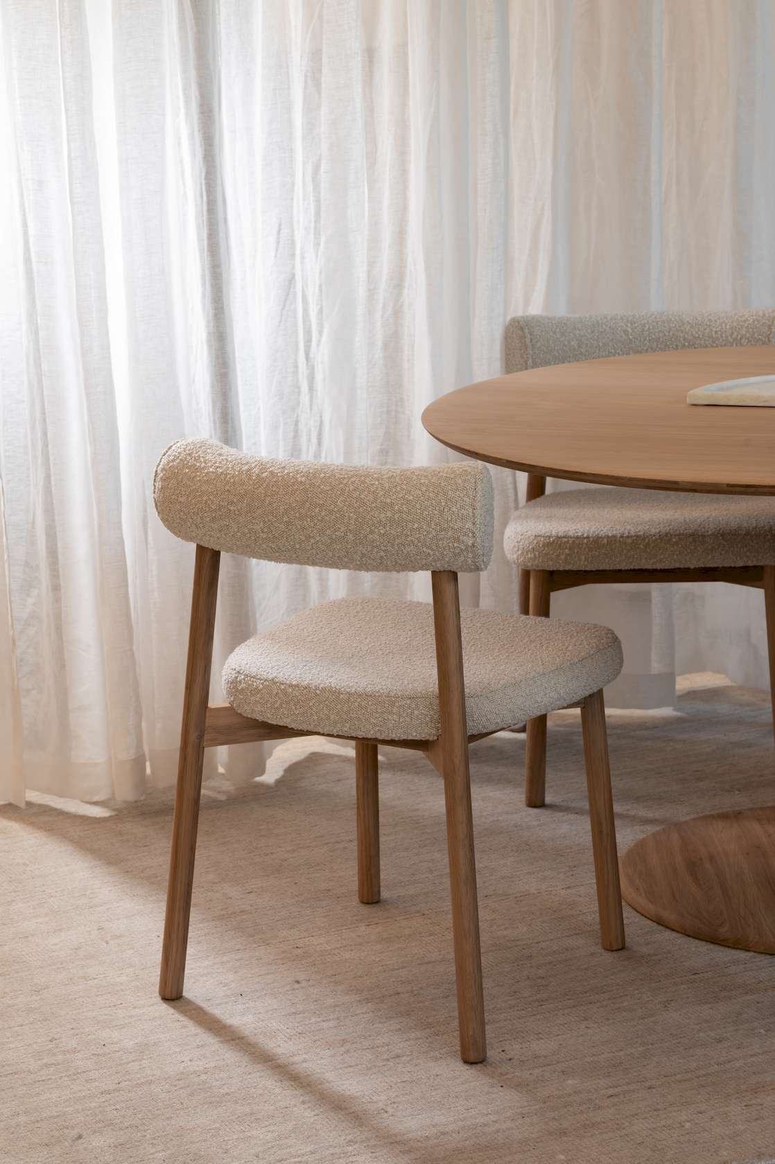 Orsen Dining Chair - White Oak/Cream Boucle - Floor Stock