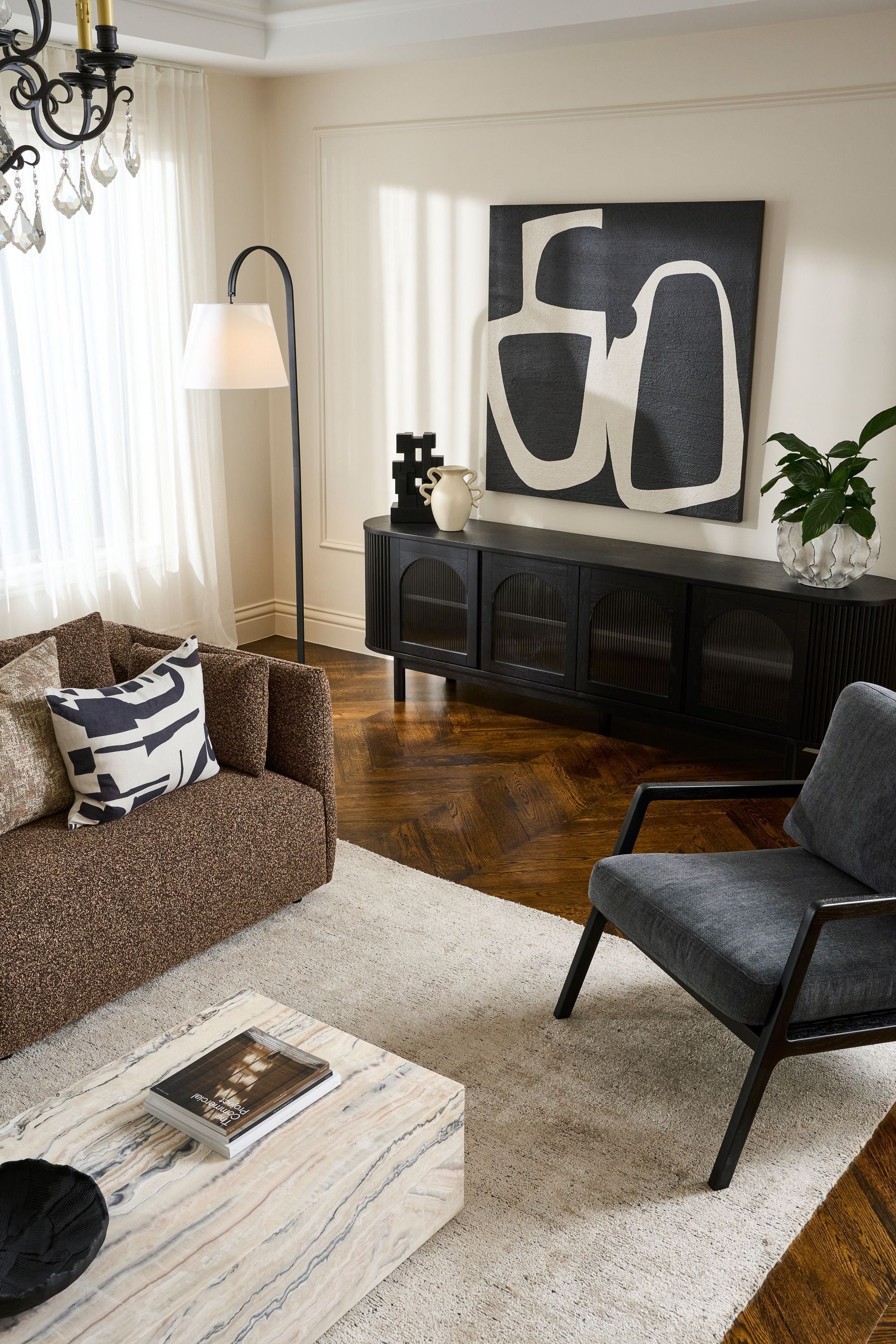 Cube Rectangular Coffee Table - Travertine - Floor Stock