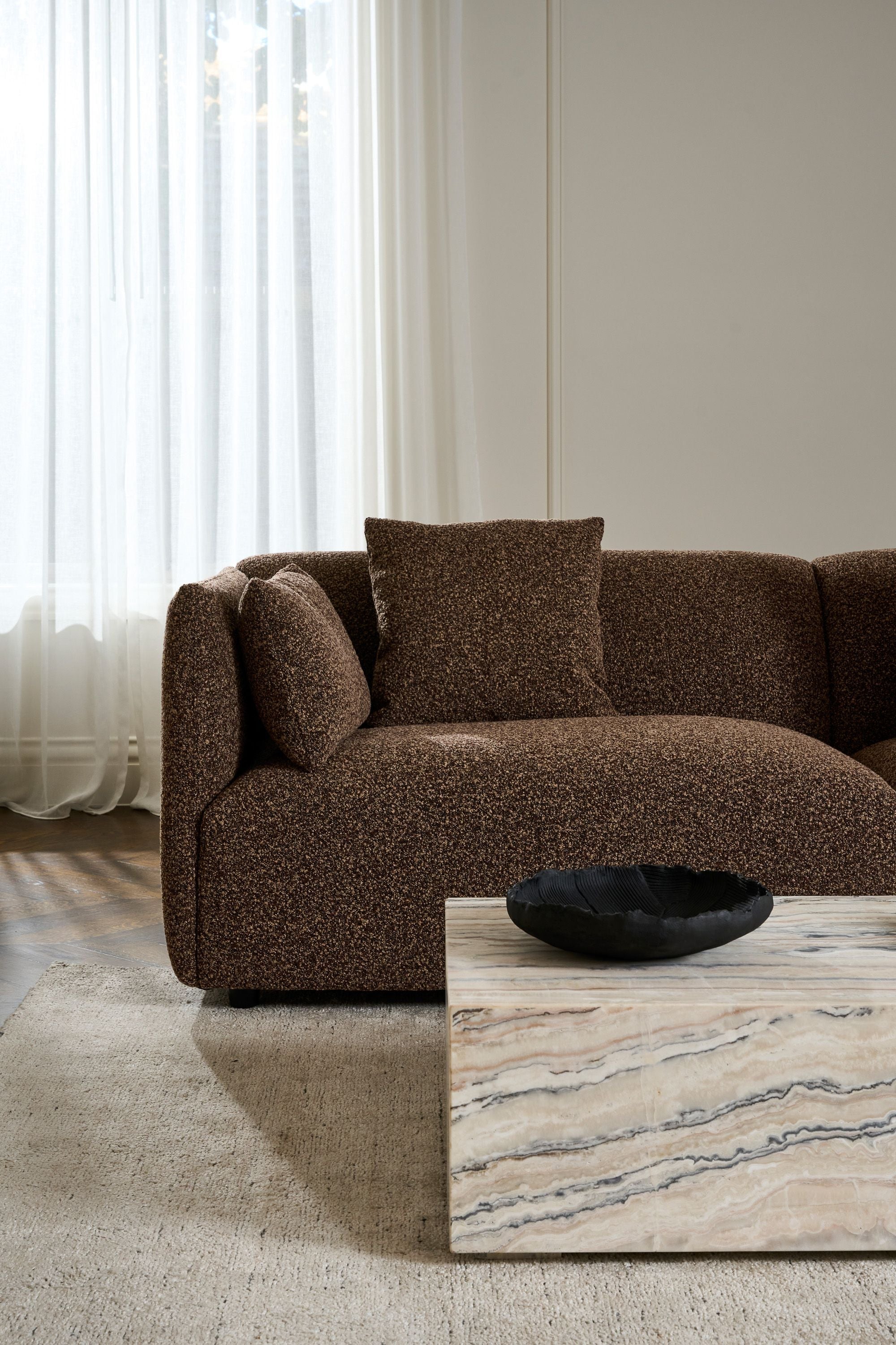Cube Rectangular Coffee Table - Travertine - Floor Stock