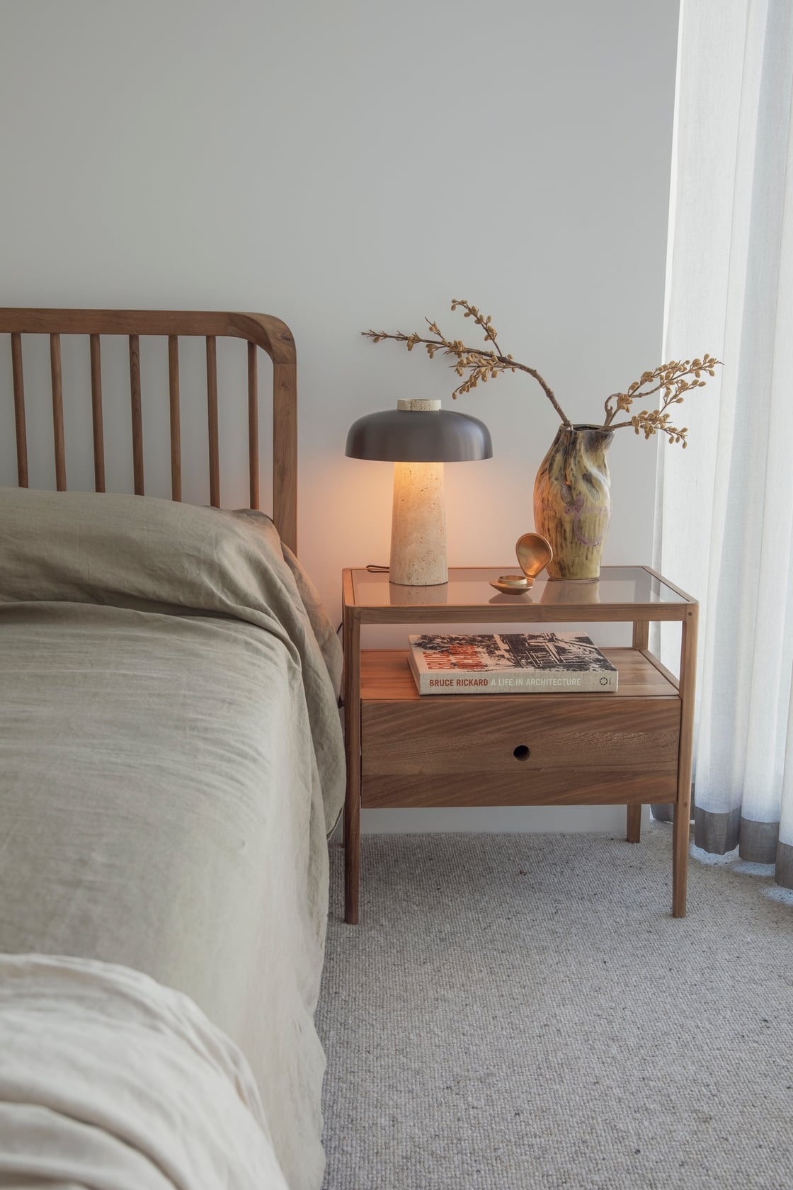 Ethnicraft Reclaimed Teak Spindle Bedside Table - Teak - Set of 2 - Floor Stock