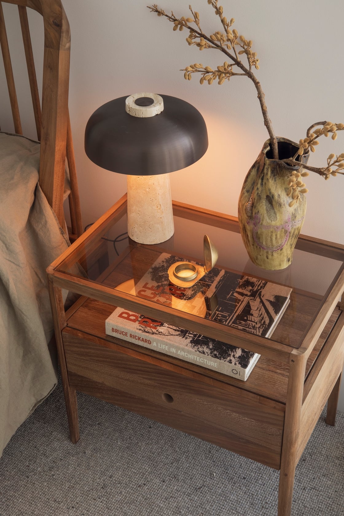Ethnicraft Reclaimed Teak Spindle Bedside Table - Teak - Set of 2 - Floor Stock