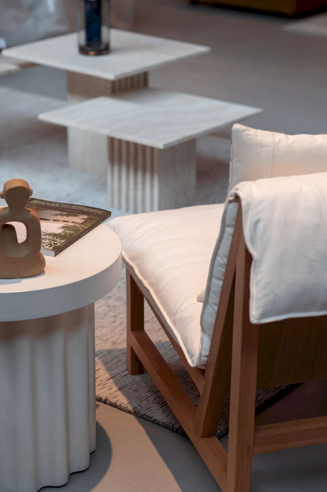 Cantaloupe Lounge Chair - Light Oak / Ivory-Summer 002 - Floor Stock