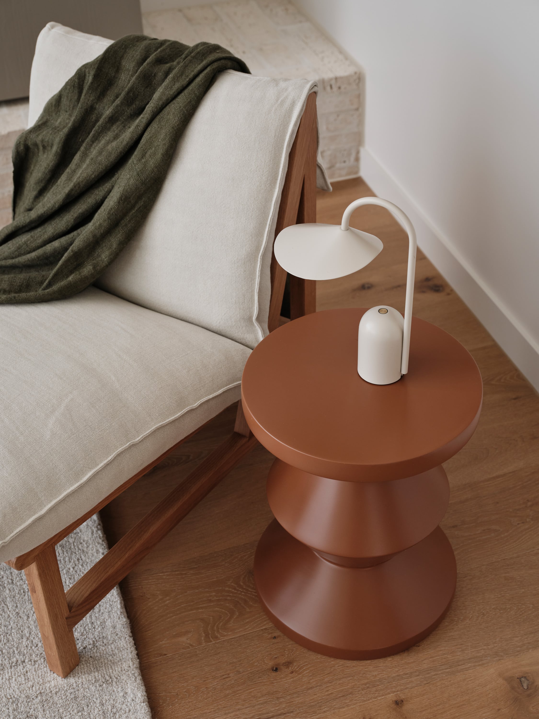 Cantaloupe Lounge Chair - Light Oak / Ivory-Summer 002 - Floor Stock