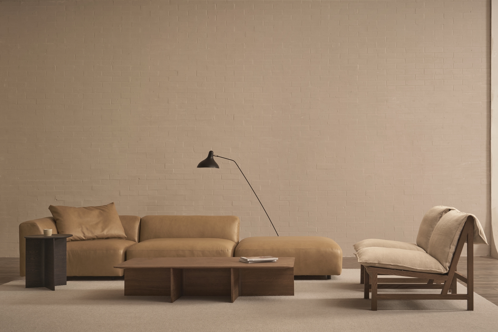 Cantaloupe Lounge Chair - Light Oak / Ivory-Summer 002 - Floor Stock
